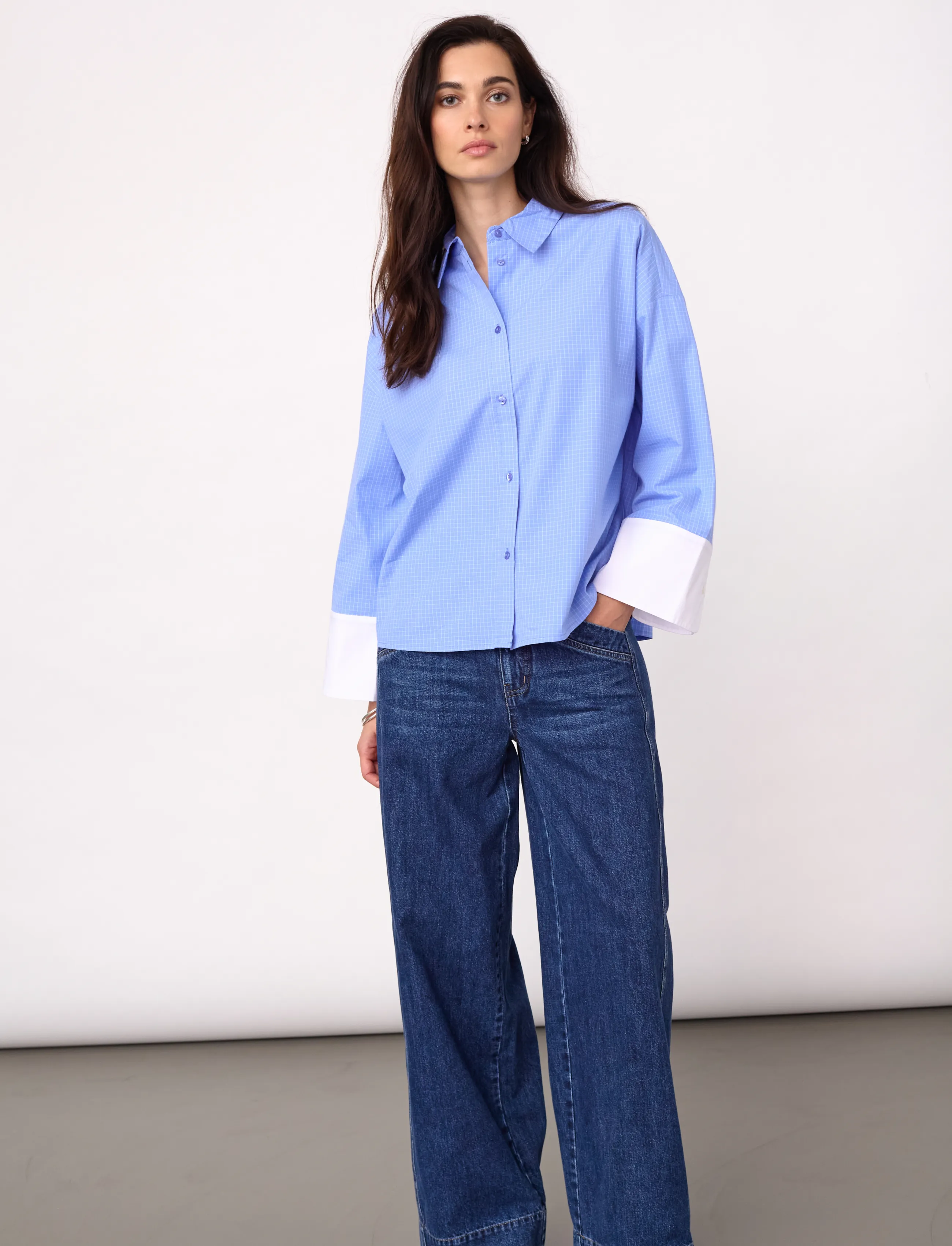 Co' Couture - ElonaCC Check Cuff Shirt - pale blue - 5
