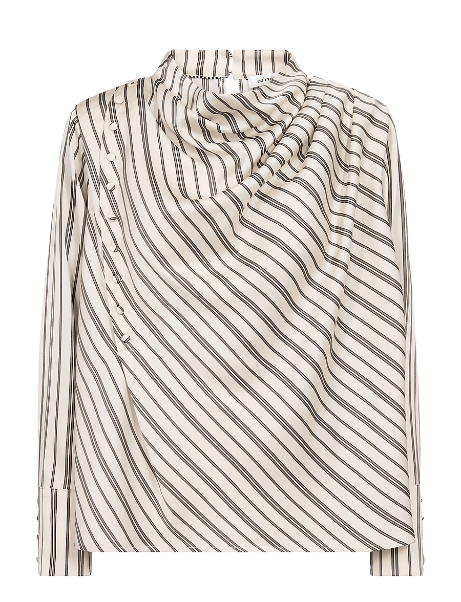 Co' Couture - HellyCC Button Stripe Blouse - pikkade varrukatega pluusid - off-white - 1