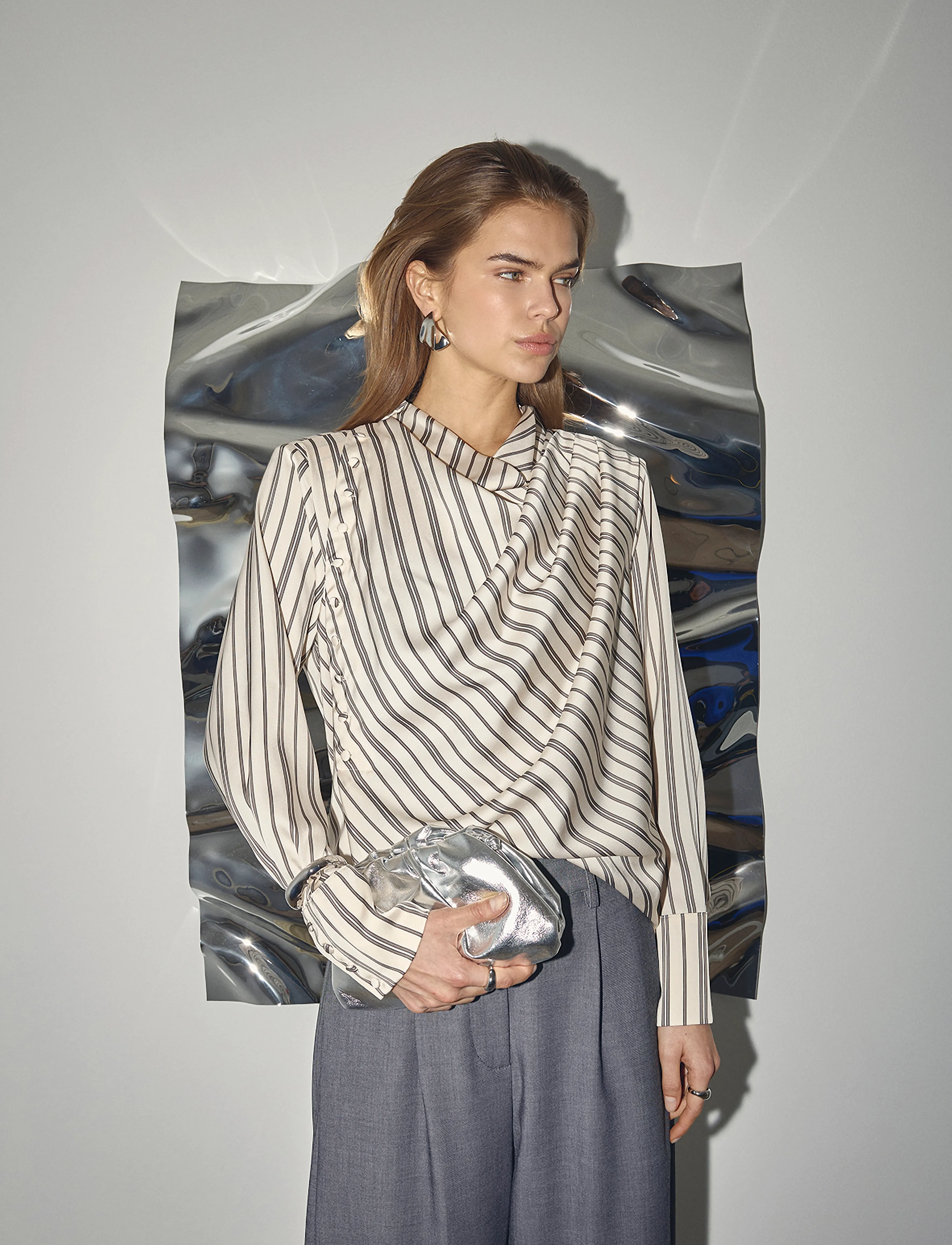 Co' Couture HellyCC Button Stripe Blouse - Tøj - OFF-WHITE / cream