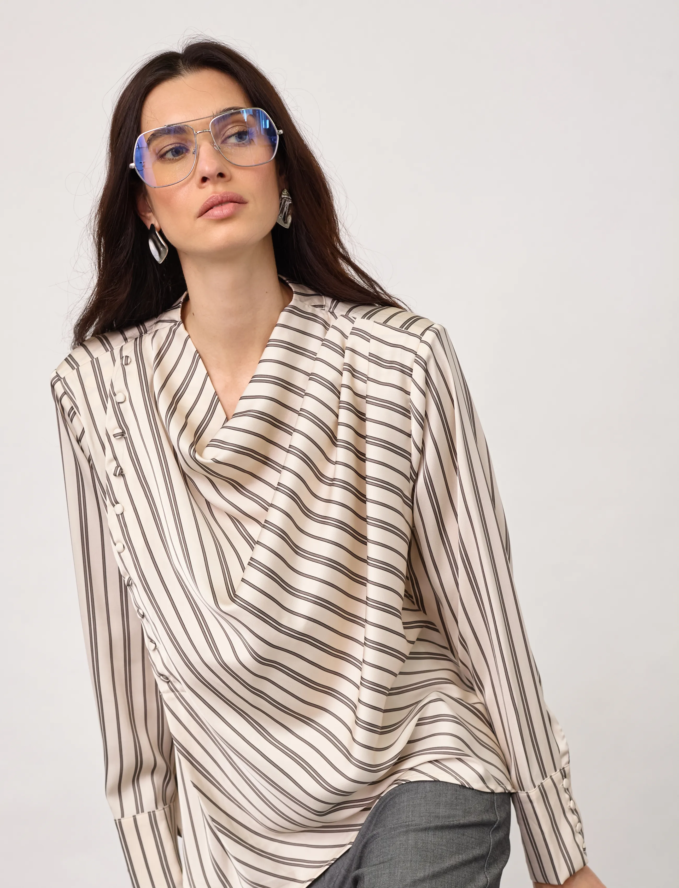 Co' Couture - HellyCC Button Stripe Blouse - off-white - 3
