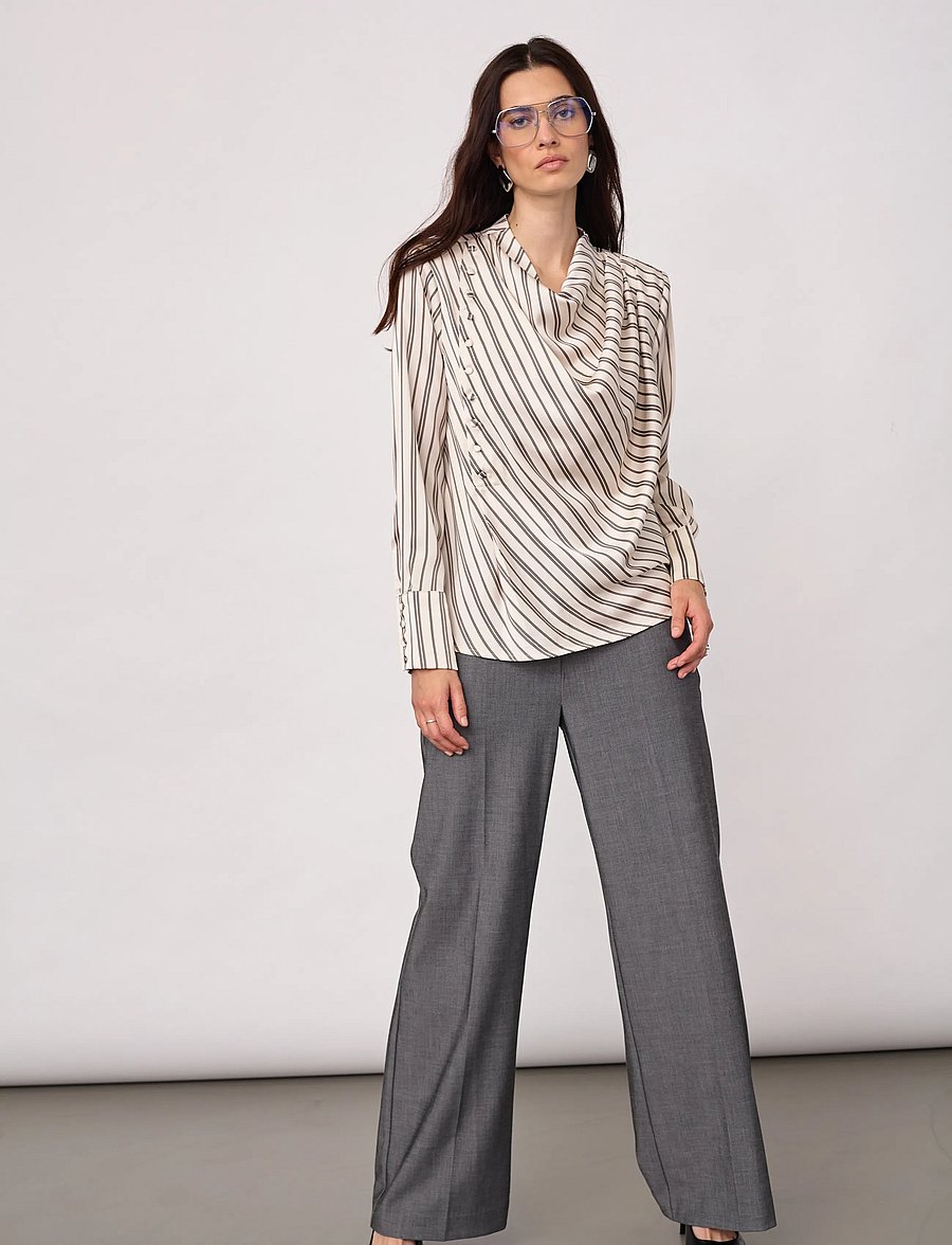 Co' Couture - HellyCC Button Stripe Blouse - pikkade varrukatega pluusid - off-white - 5