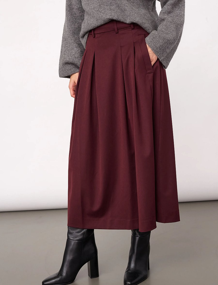 Co' Couture - TerryCC Pleat Skirt - plisserade kjolar - wine red - 0