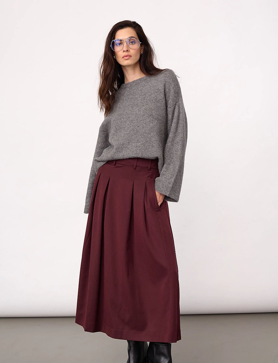 Co' Couture - TerryCC Pleat Skirt - plisserade kjolar - wine red - 4