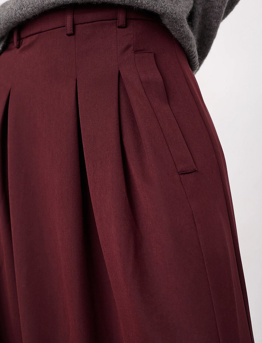 Co' Couture - TerryCC Pleat Skirt - plisserade kjolar - wine red - 5
