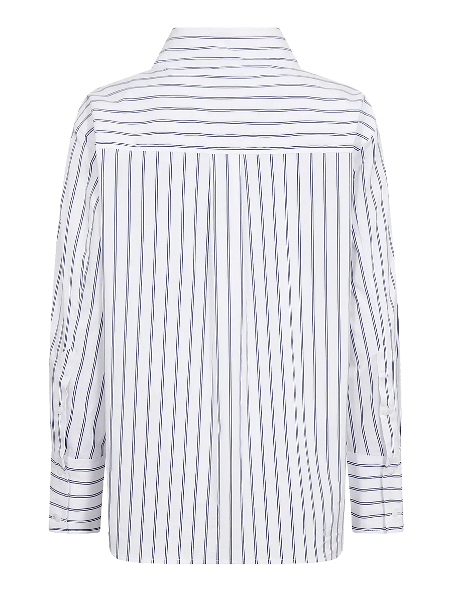 Co' Couture - SomoCC Stripe Funnel Neck Shirt - white - 2