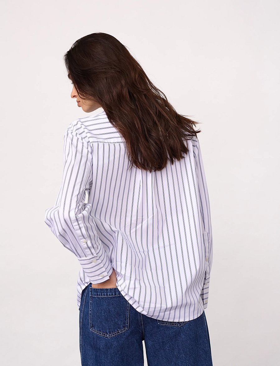 Co' Couture - SomoCC Stripe Funnel Neck Shirt - white - 3