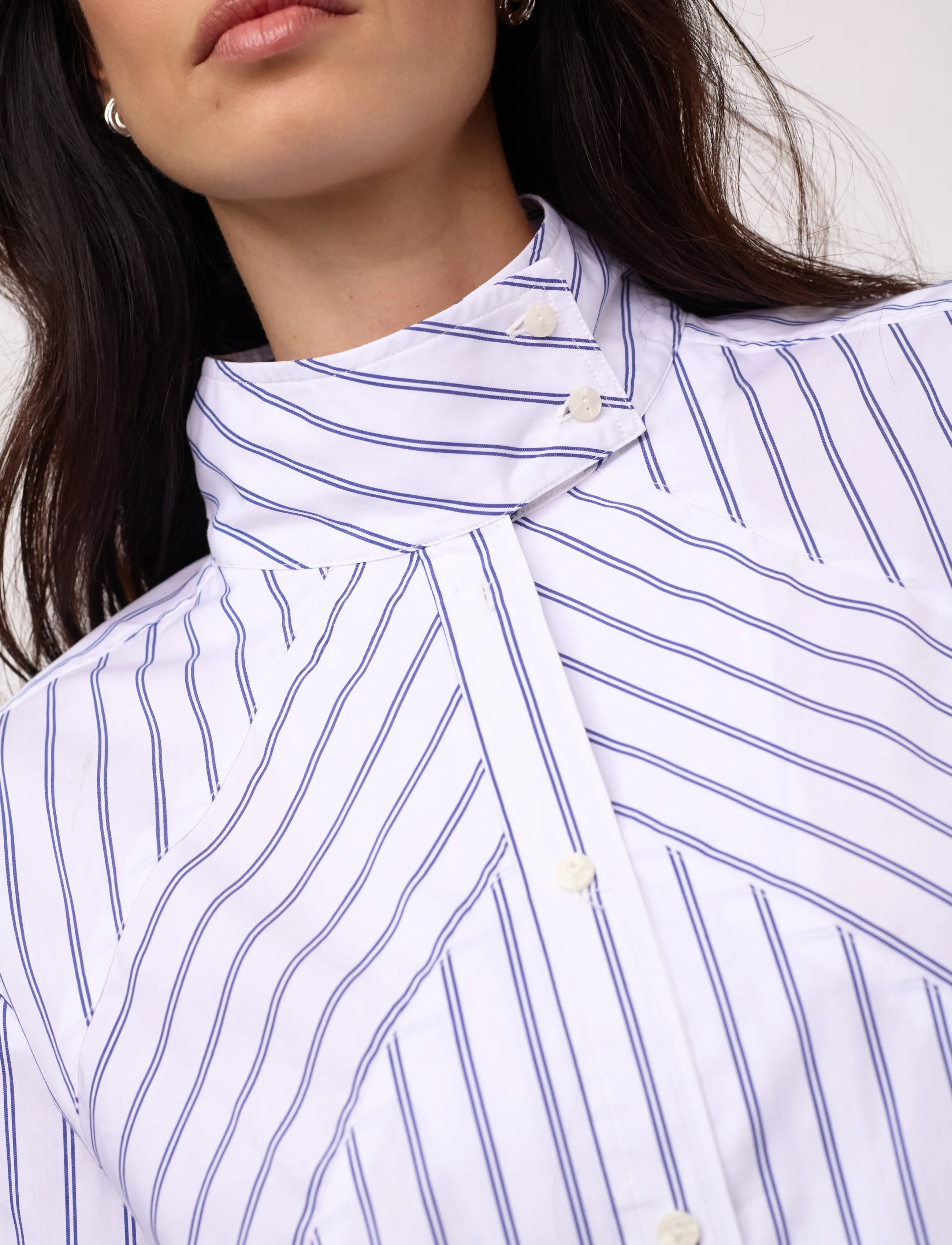 Co' Couture - SomoCC Stripe Funnel Neck Shirt - white - 5