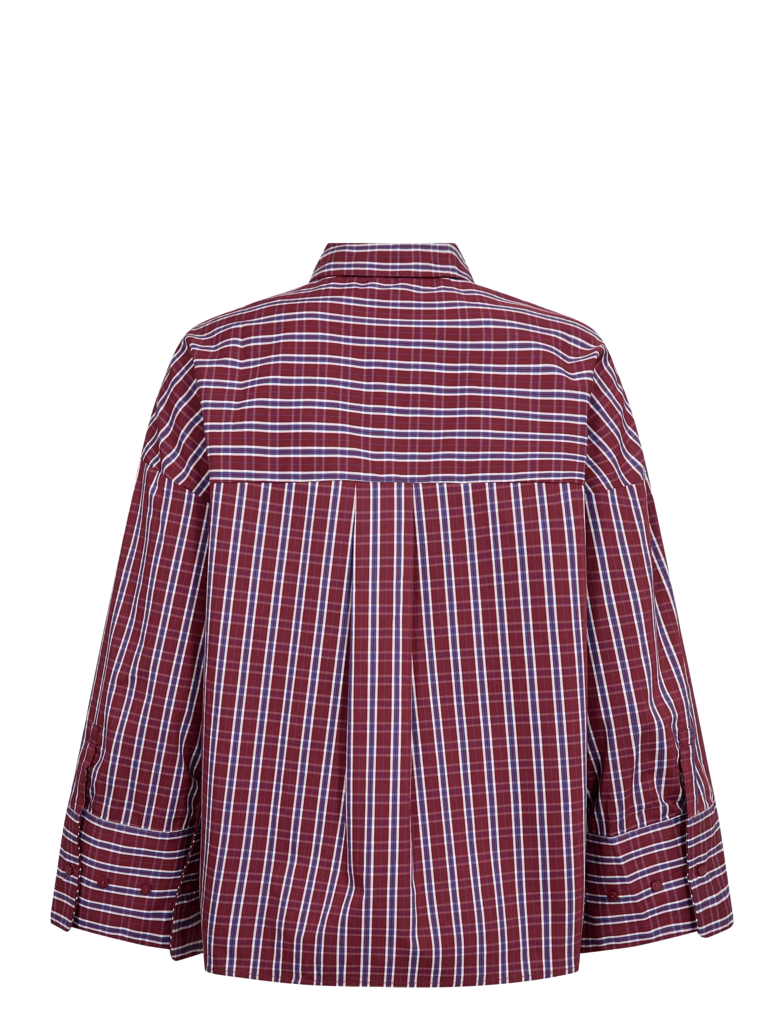 Co' Couture - ReneeCC Check Cuff Shirt - berry red - 2