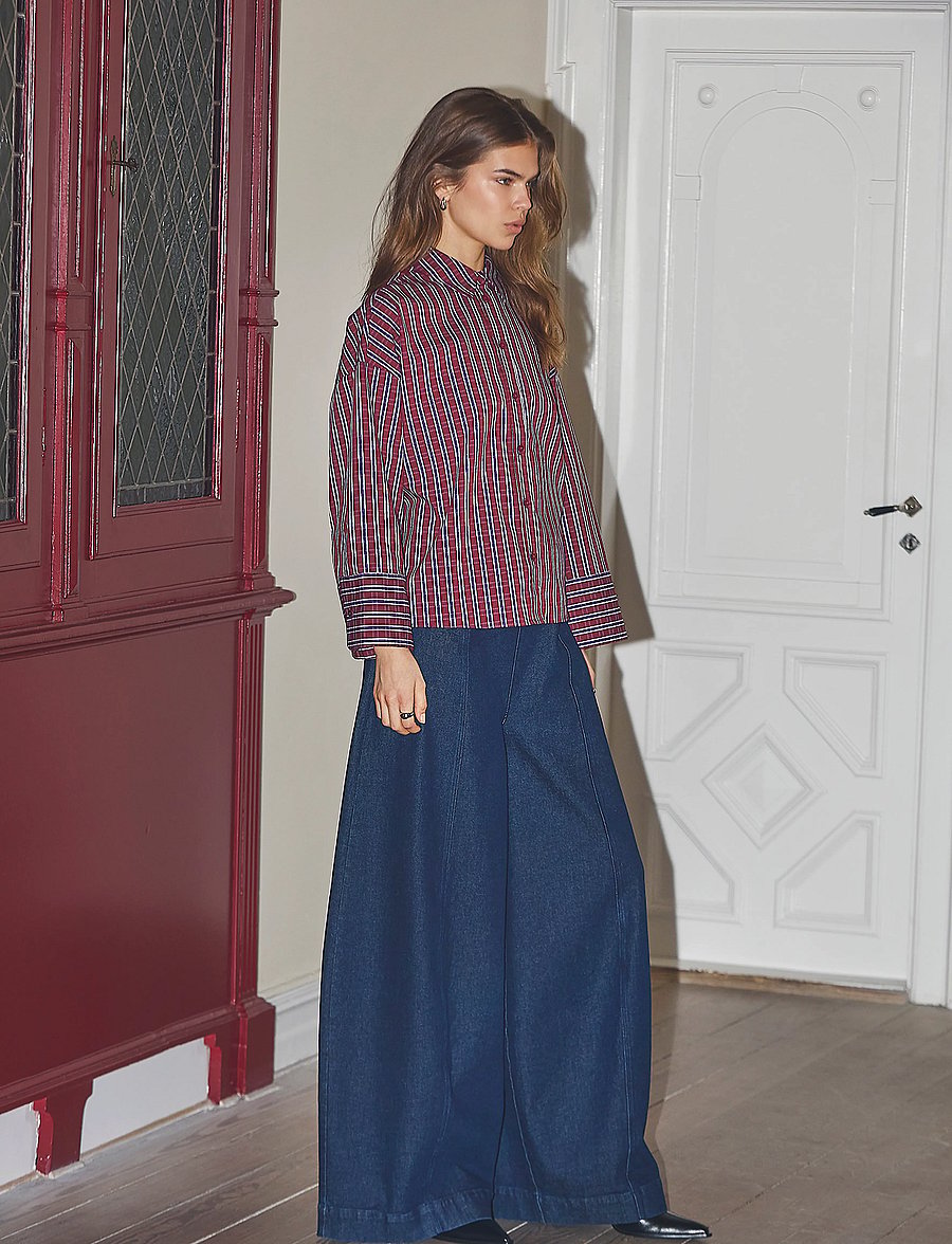 Co' Couture - ReneeCC Check Cuff Shirt - berry red - 0