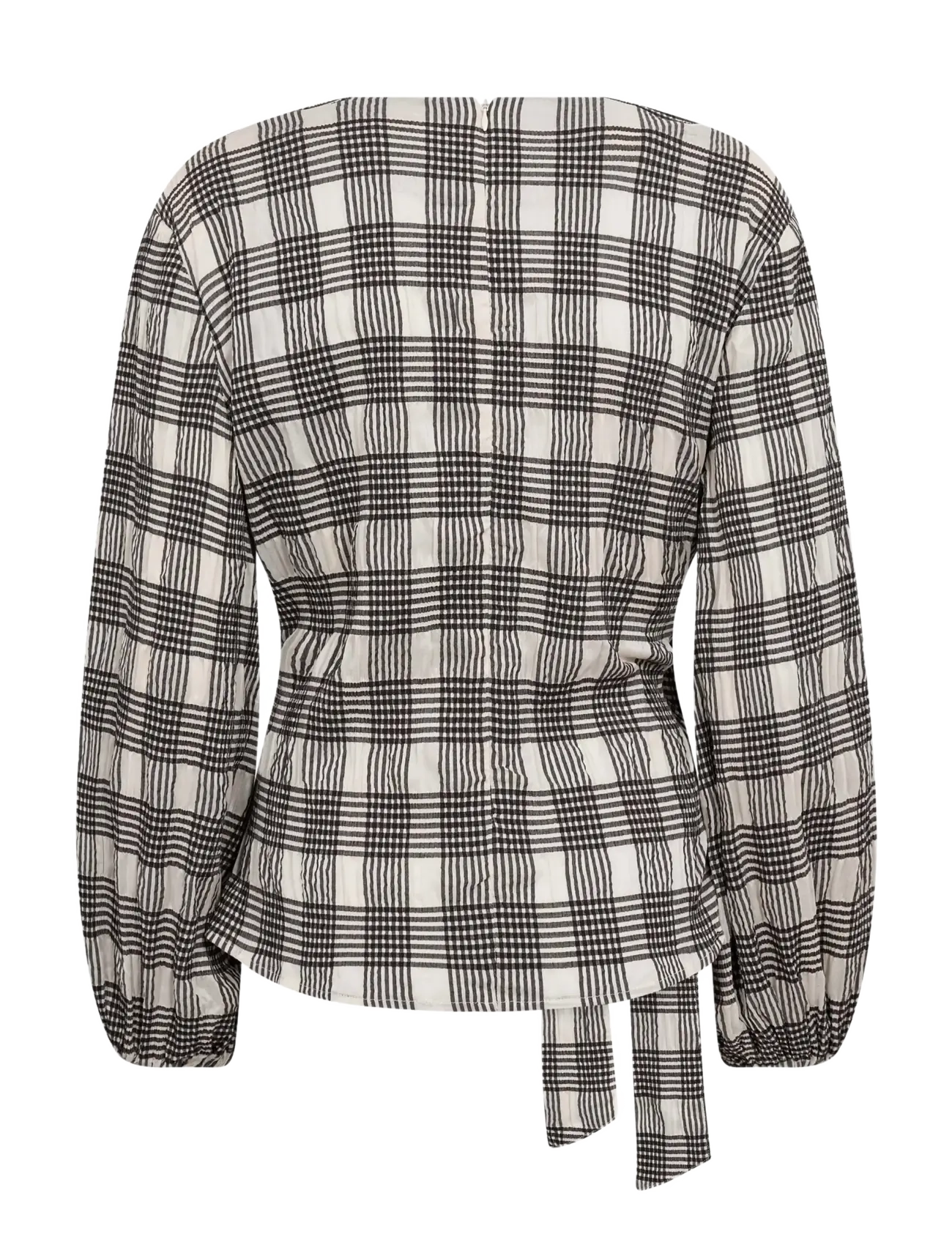 Co' Couture - ChandlerCC Check Tie Blouse - langærmede bluser - bone - 2