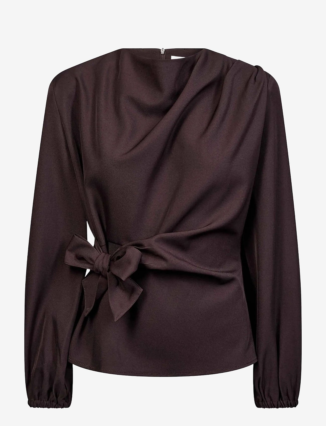 Co' Couture Lunacc Tie Blouse - Brown - XL