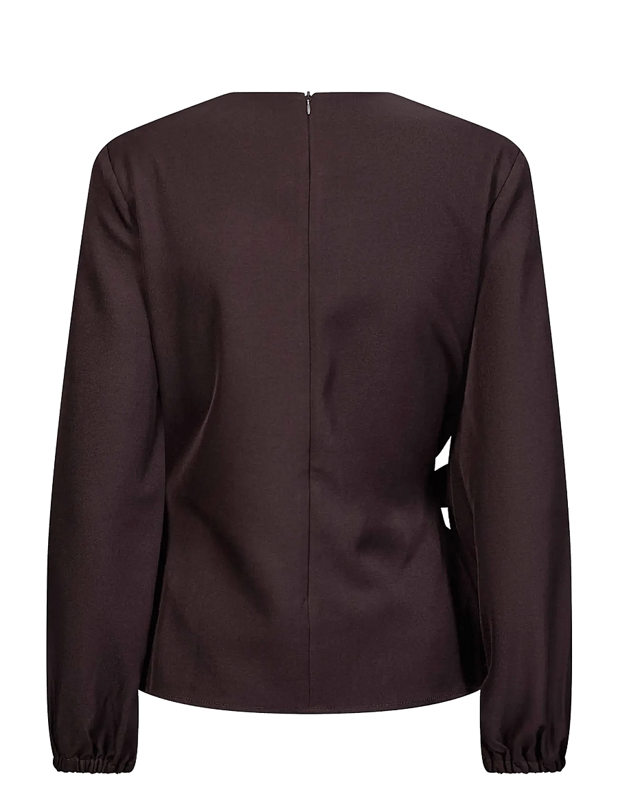 Co' Couture - LunaCC Tie Blouse - langärmelige blusen - bison - 2