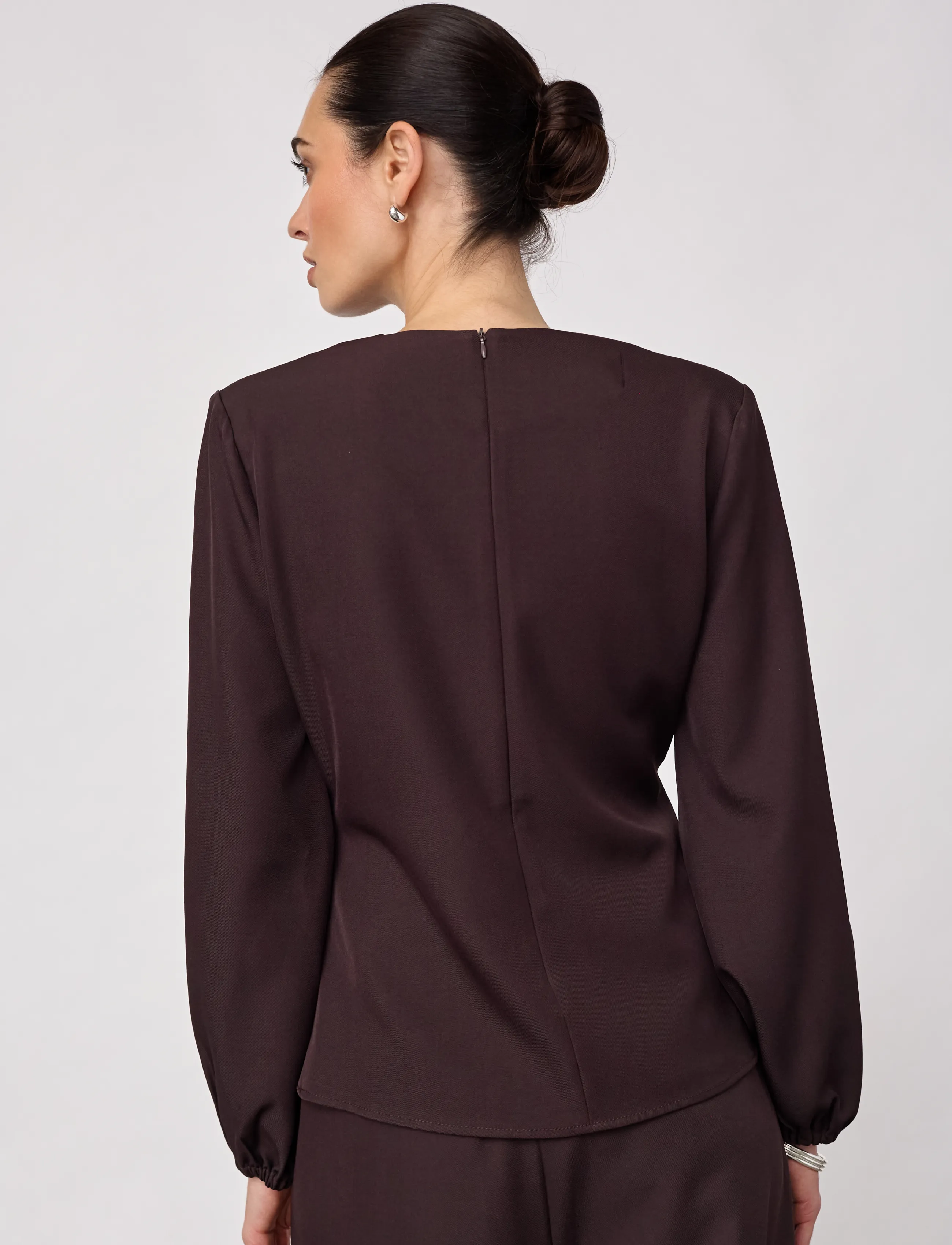 Co' Couture - LunaCC Tie Blouse - bison - 3