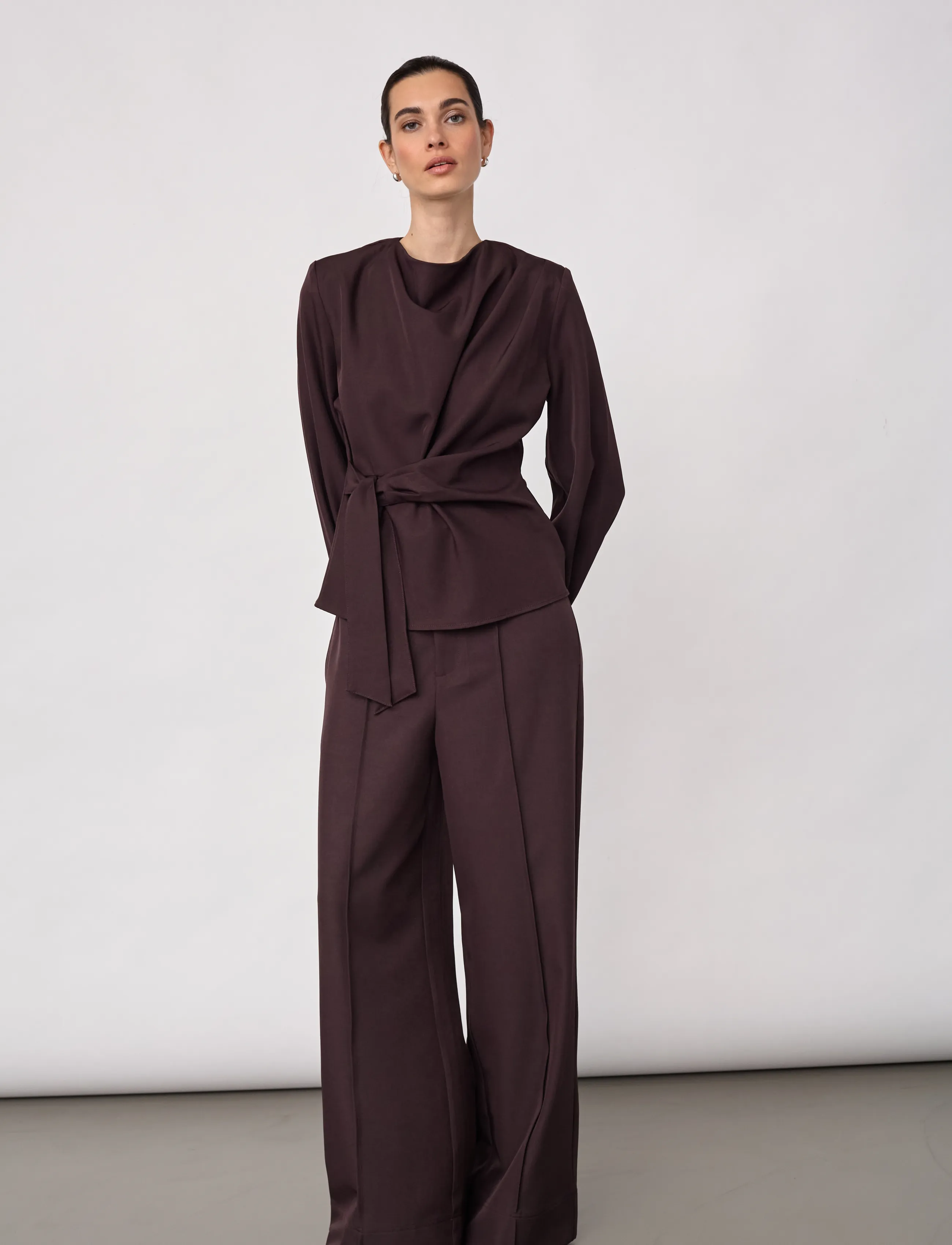 Co' Couture - LunaCC Tie Blouse - bison - 4