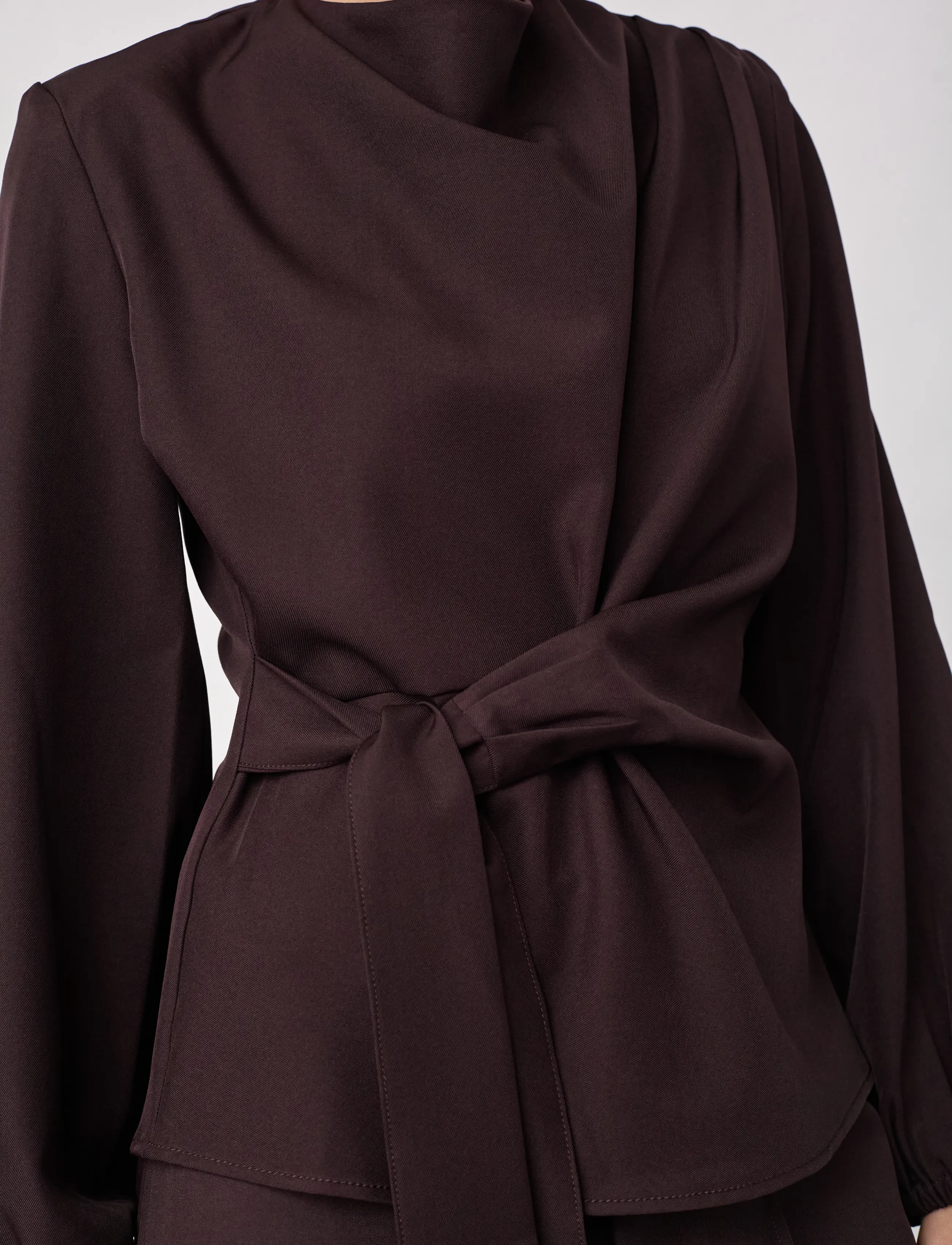 Co' Couture - LunaCC Tie Blouse - bison - 5