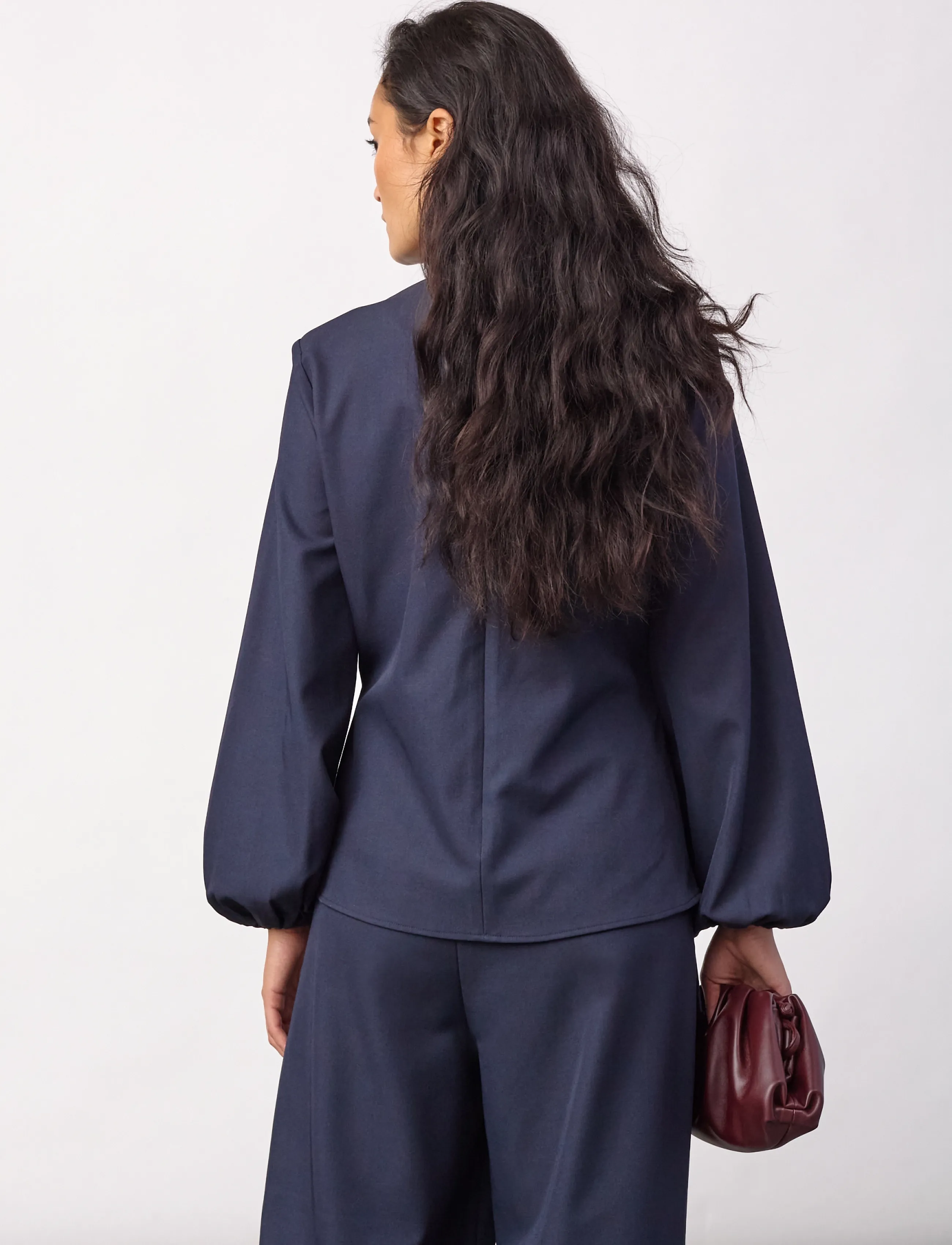 Co' Couture - LunaCC Tie Blouse - langärmelige blusen - navy - 3