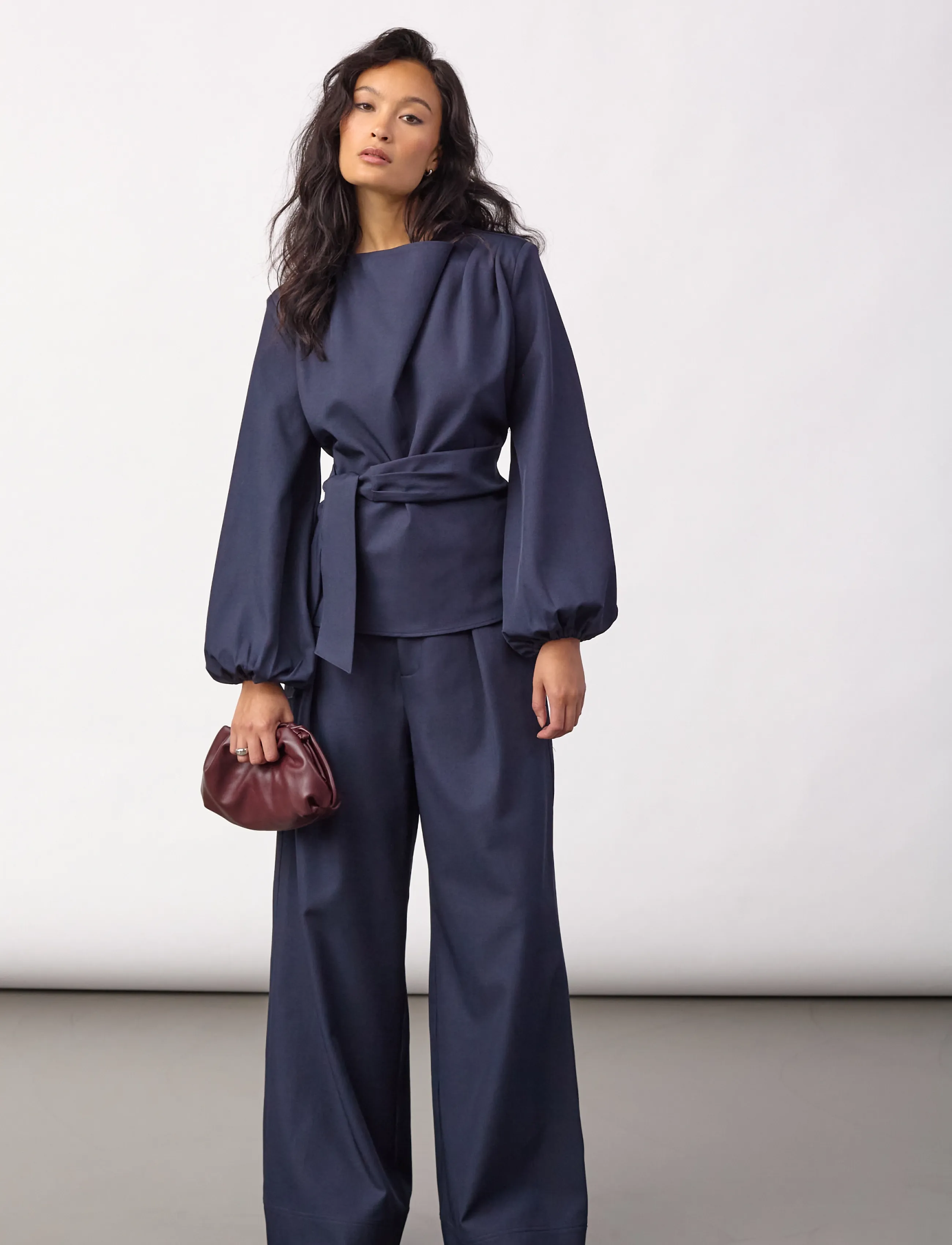 Co' Couture - LunaCC Tie Blouse - langärmelige blusen - navy - 4