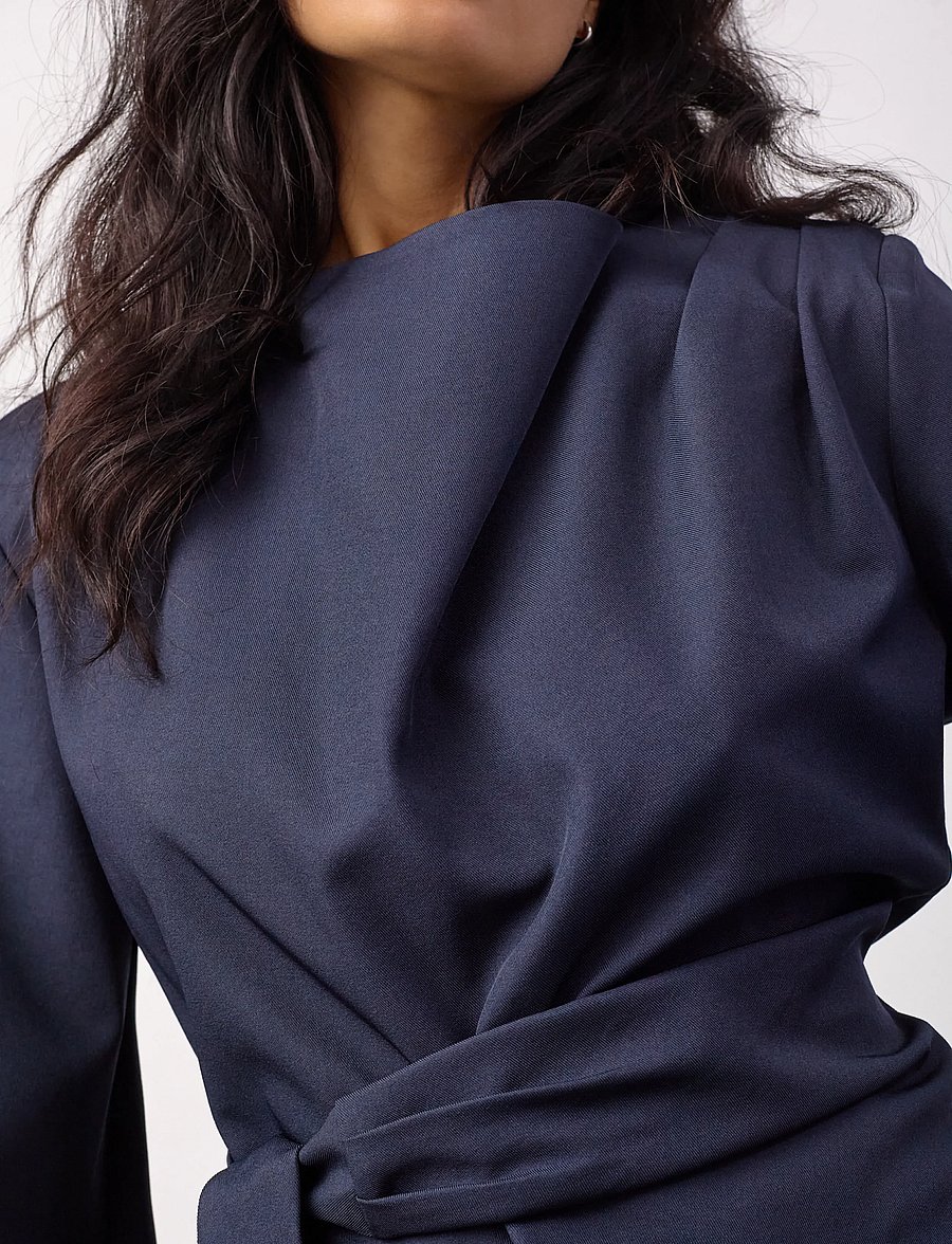 Co' Couture - LunaCC Tie Blouse - langärmelige blusen - navy - 5
