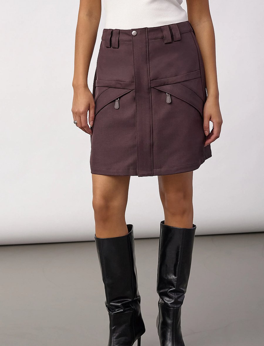Co' Couture - LunaCC Mini Skirt - korta kjolar - bison - 3