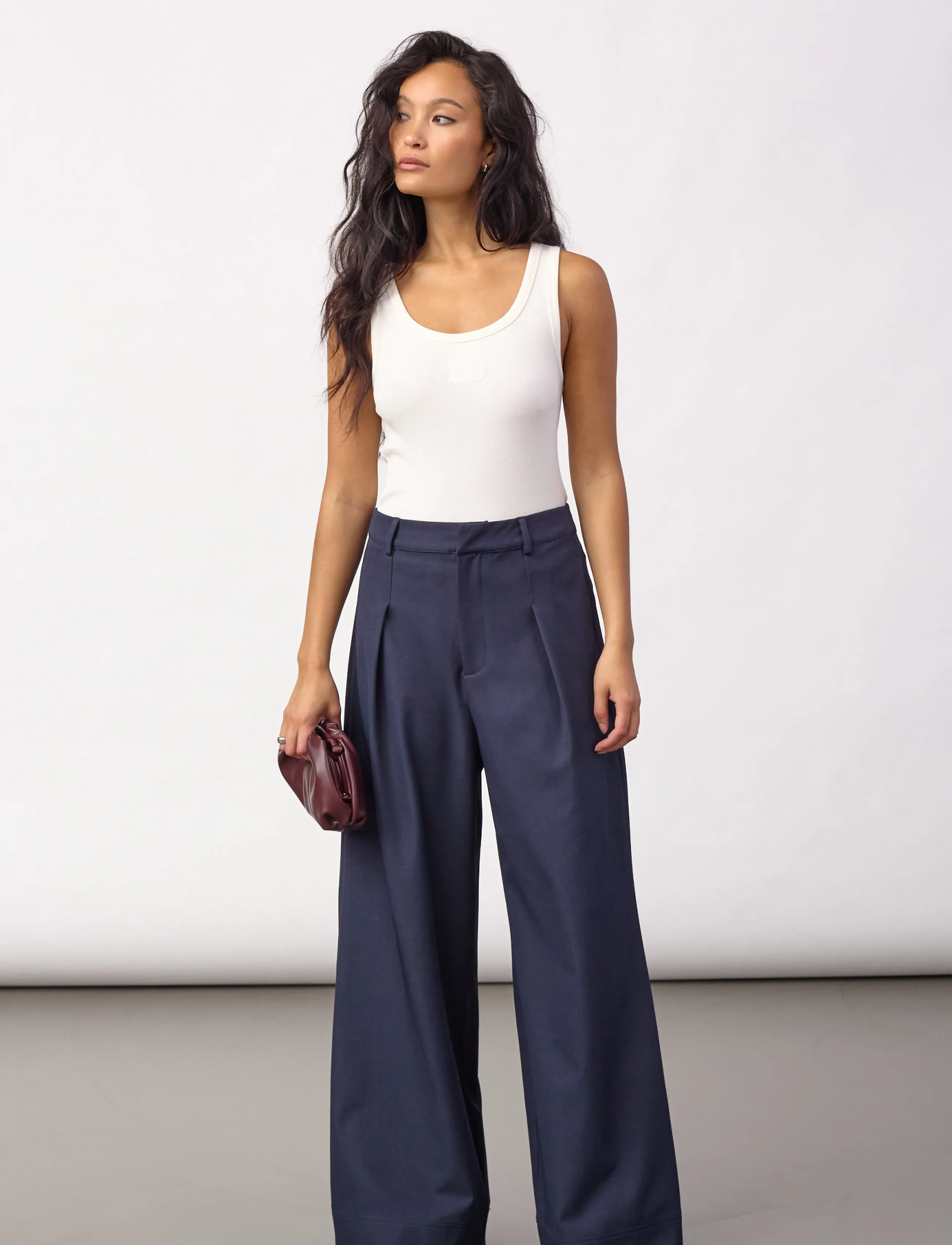 Co' Couture - LunaCC Pleat Pant - pidulikud püksid - navy - 4