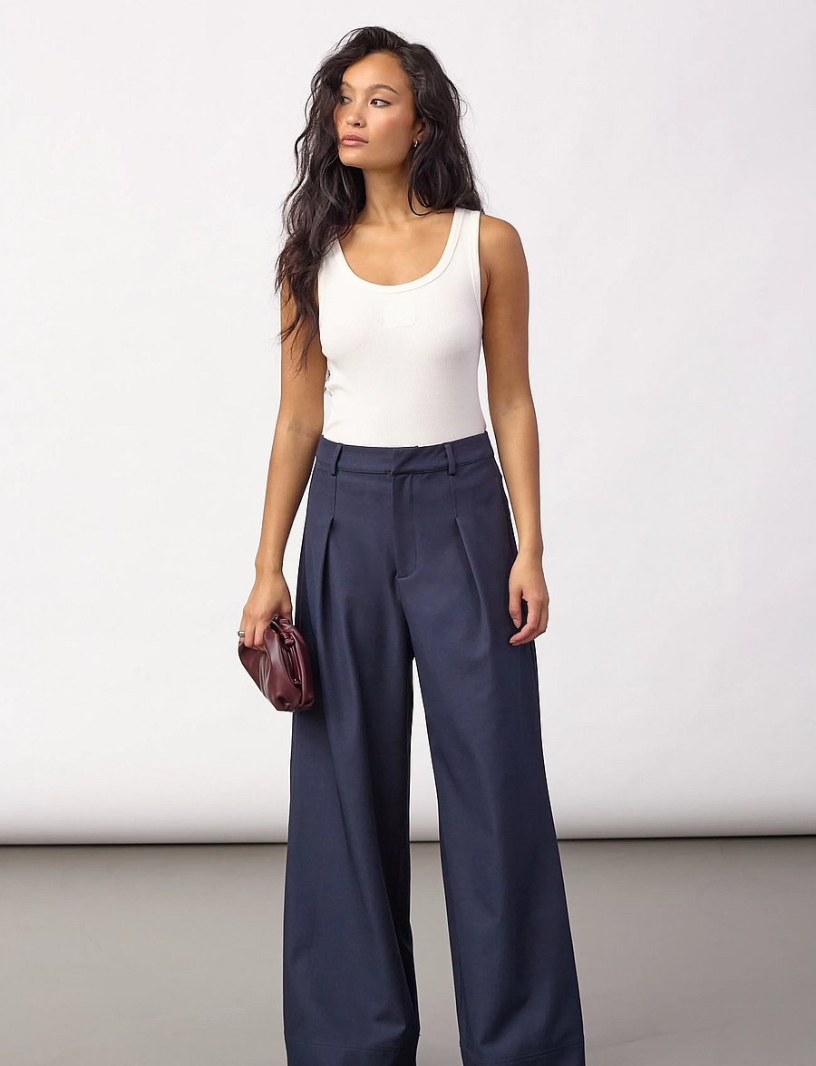 Co' Couture - LunaCC Pleat Pant - pidulikud püksid - navy - 4