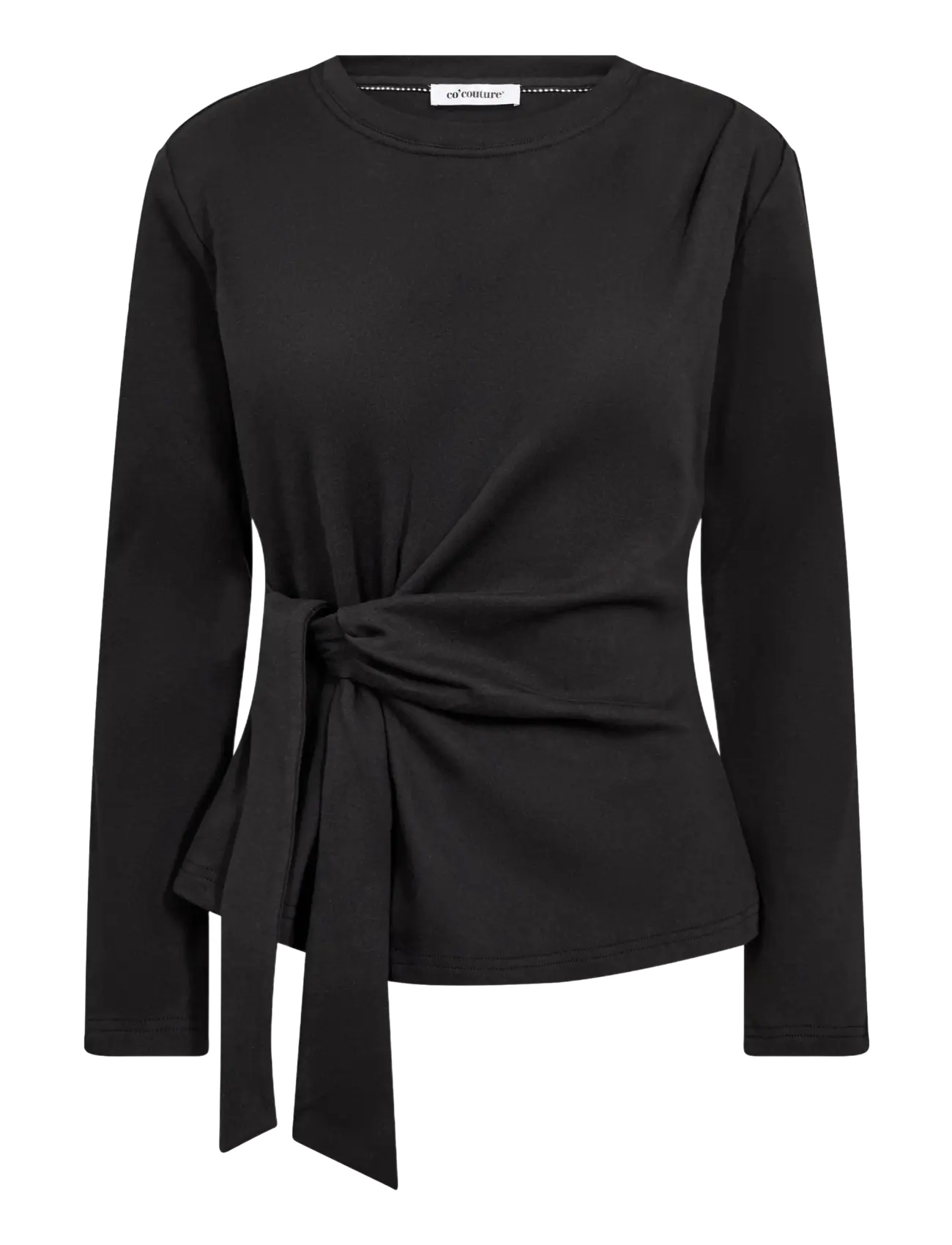 Co' Couture OrianeCC LS Pleat Tie Tee - Kleidung - BLACK / black