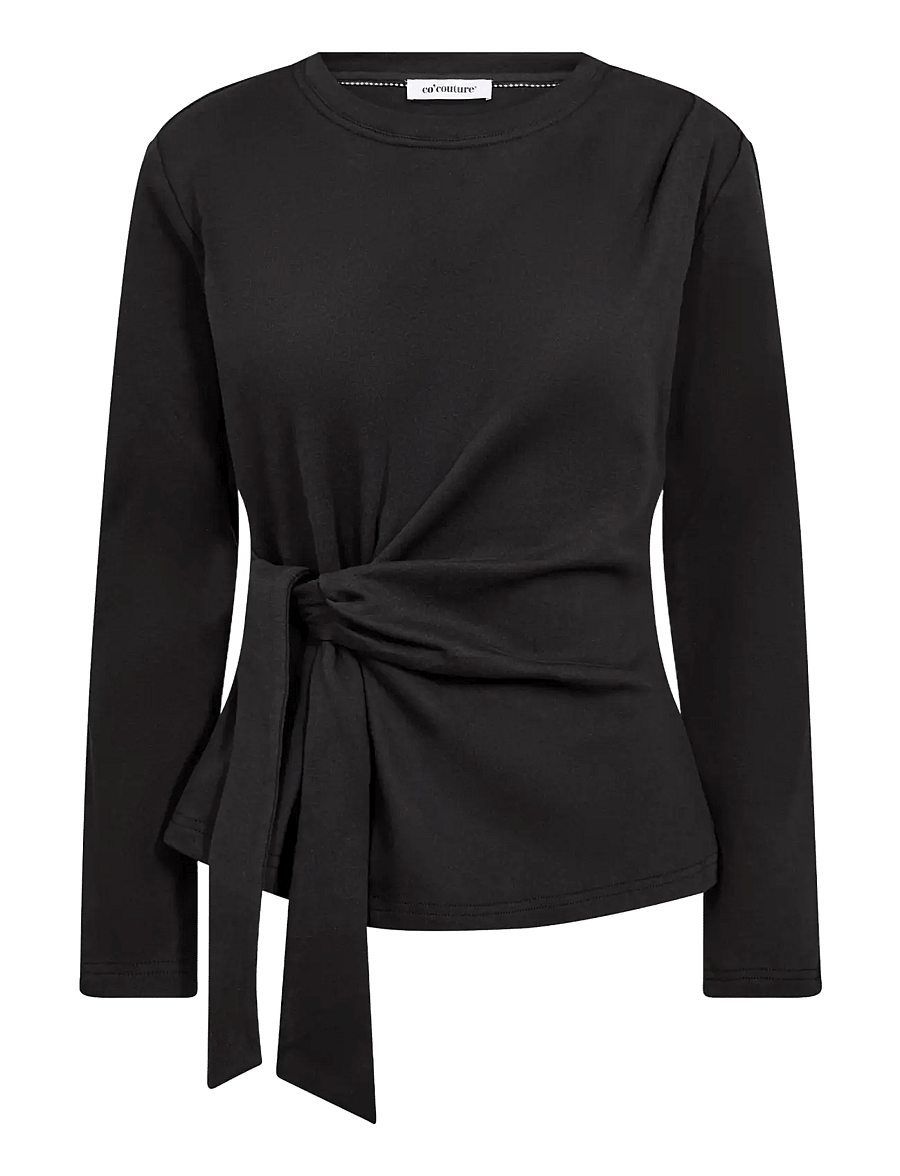 Co' Couture - OrianeCC LS Pleat Tie Tee - black - 1