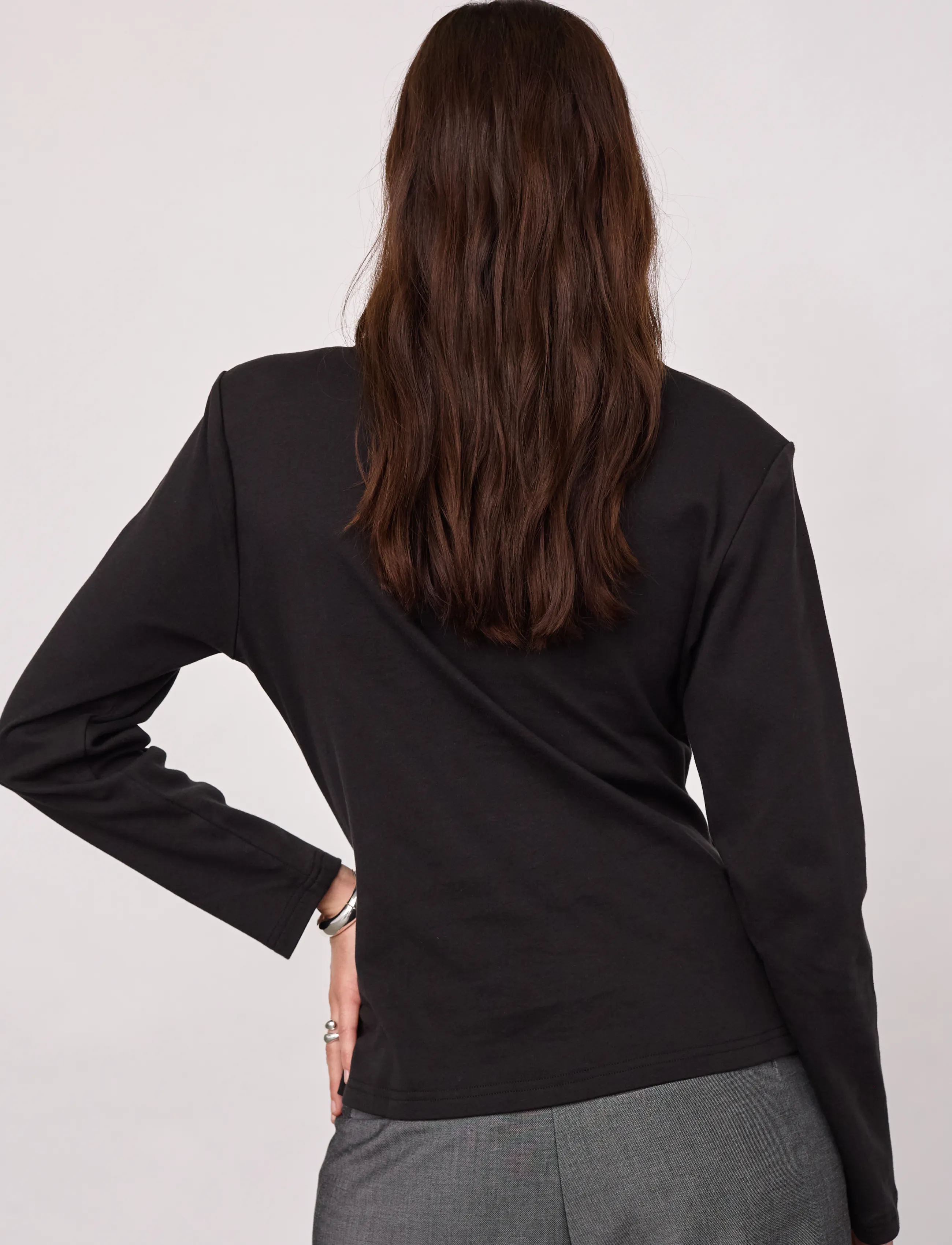 Co' Couture - OrianeCC LS Pleat Tie Tee - black - 3