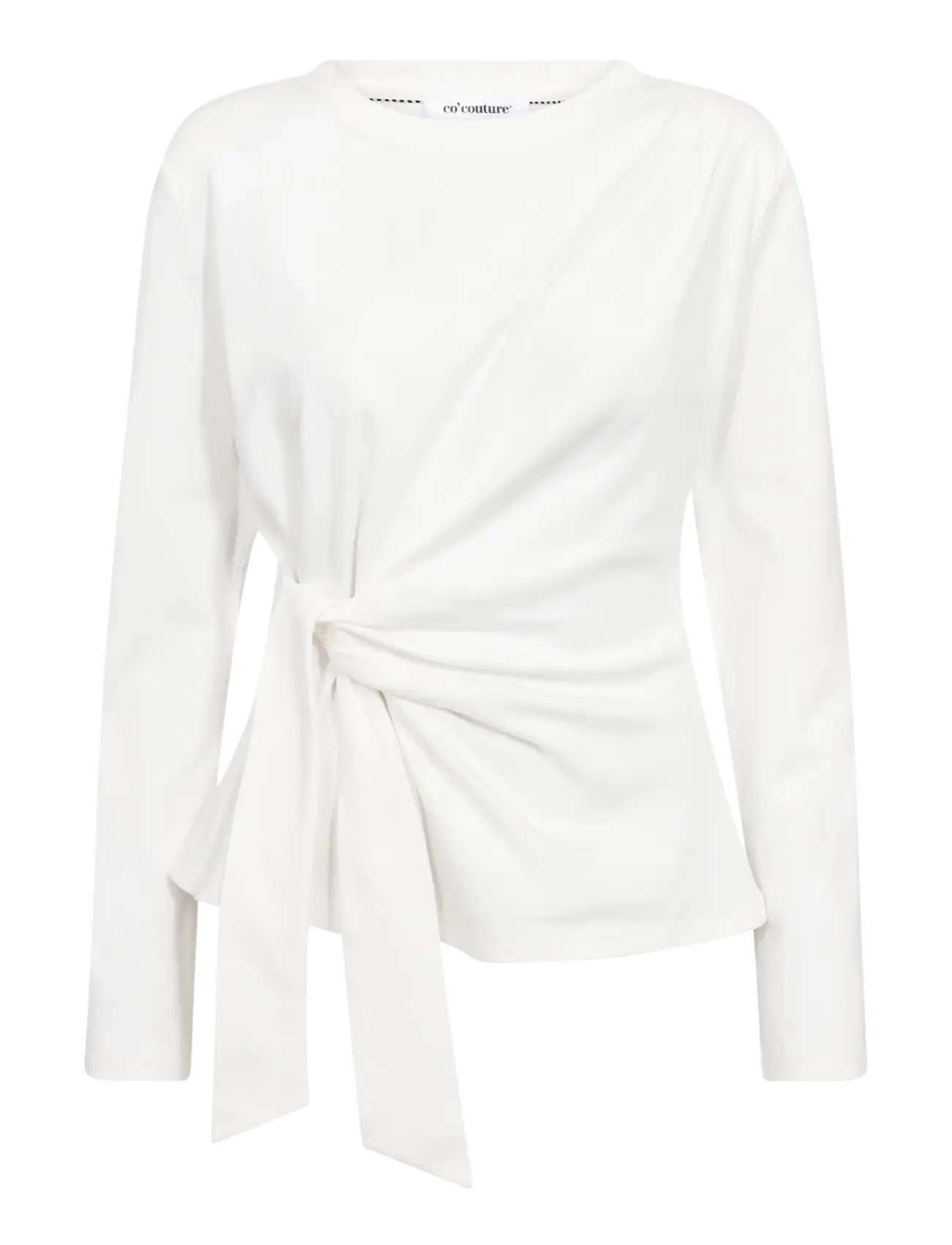 Co' Couture OrianeCC LS Pleat Tie Tee - Kleidung - WHITE / white
