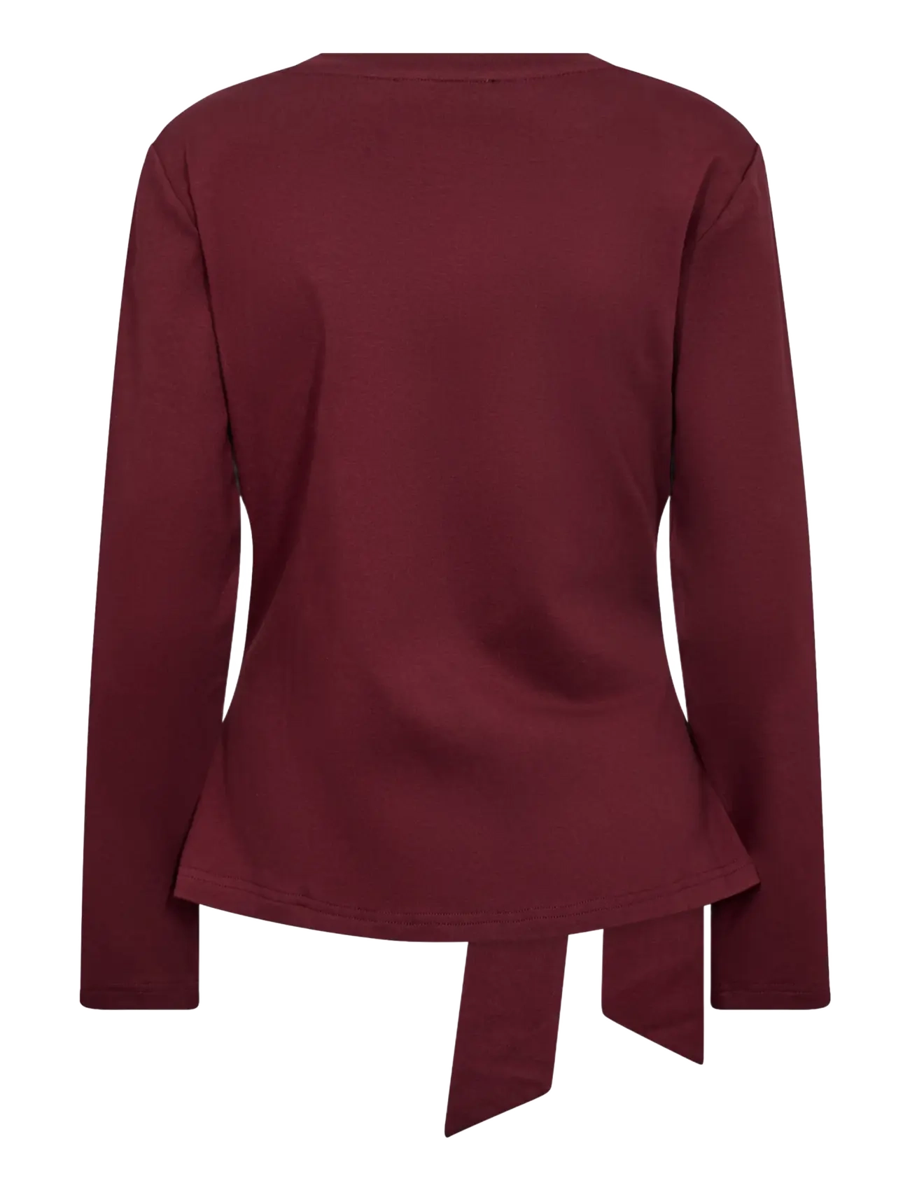 Co' Couture - OrianeCC LS Pleat Tie Tee - langärmelige blusen - wine red - 2