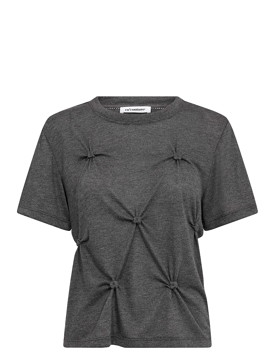 Co' Couture - TaniaCC Knot Tee - t-shirts - mid grey - 1