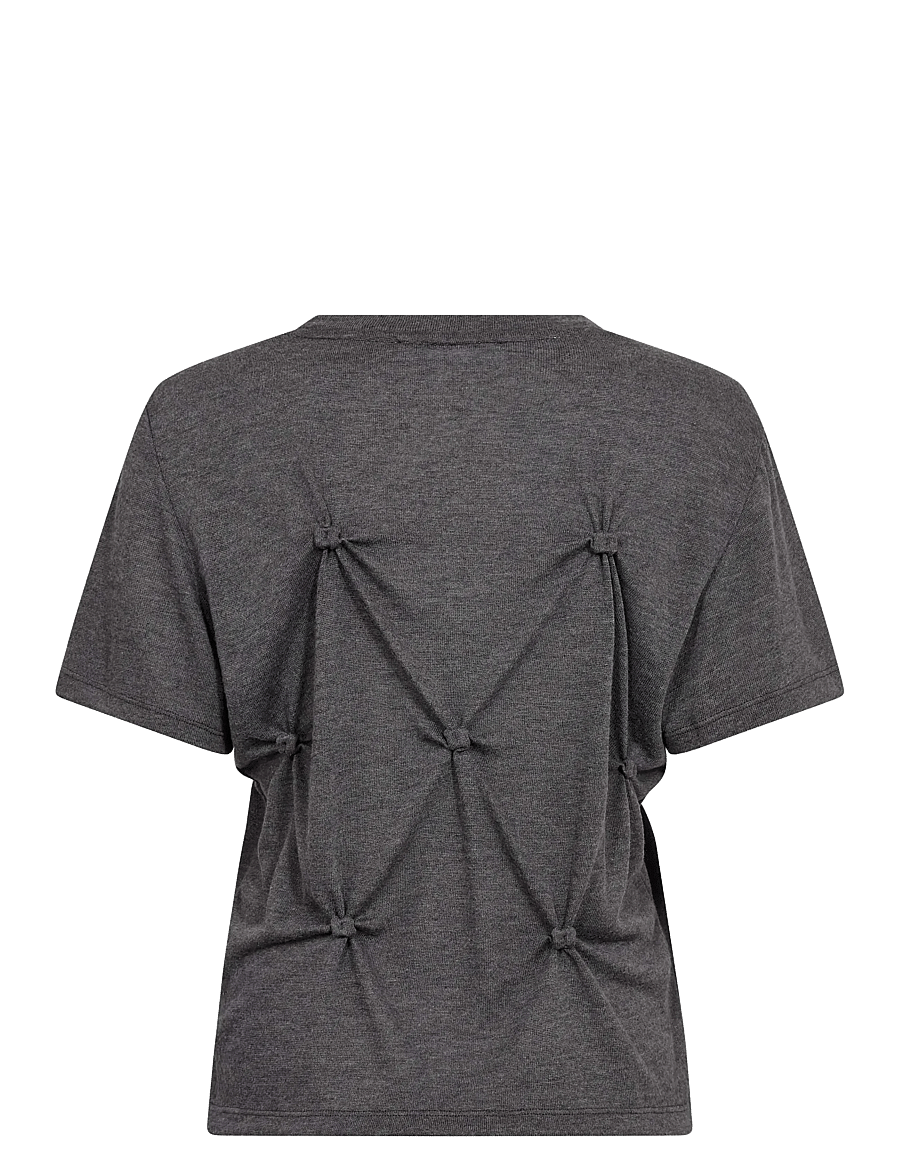 Co' Couture - TaniaCC Knot Tee - t-shirts - mid grey - 2