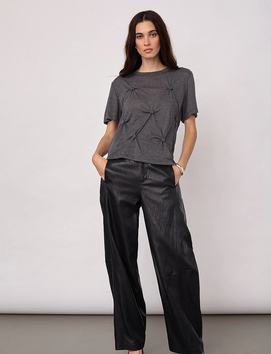 Co' Couture - TaniaCC Knot Tee - t-shirts - mid grey - 4