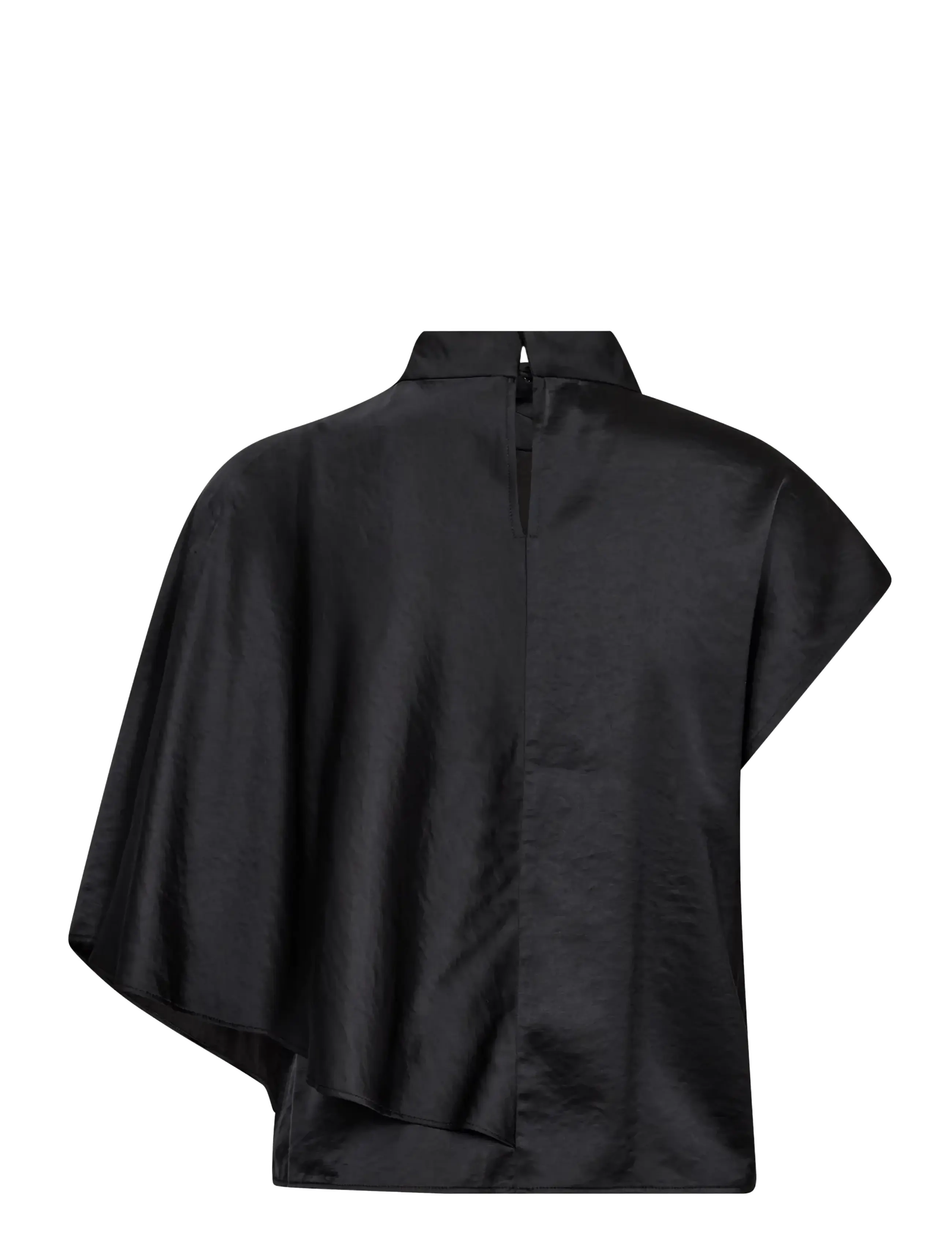 Co' Couture - IdunCC Cape SS Blouse - kurzärmelige blusen - black - 1