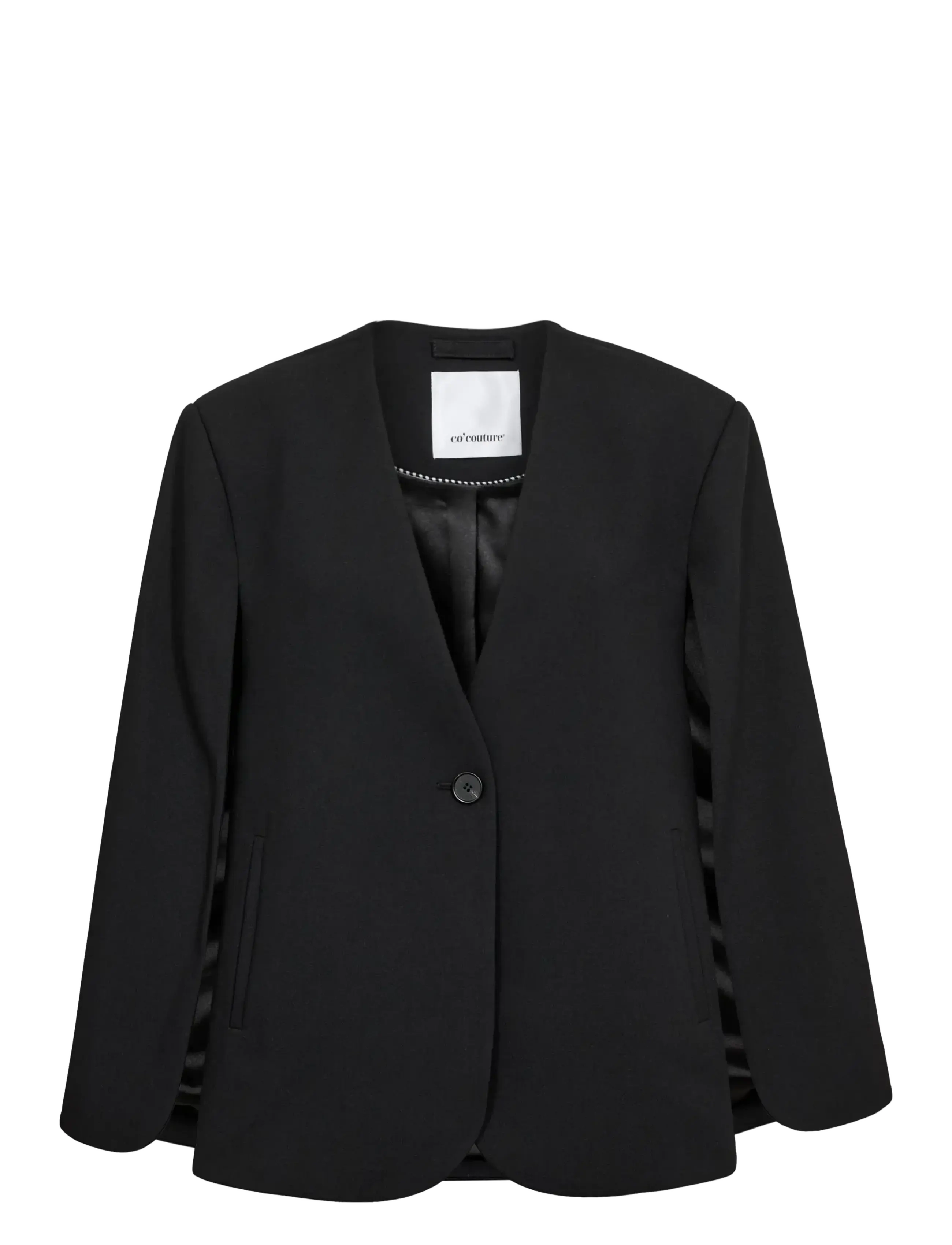 Co' Couture - VolaCC Cape Button Blazer - Üherealised pintsakud - black - 1