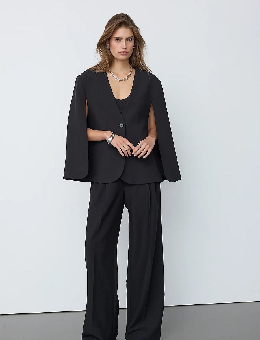 Co' Couture - VolaCC Cape Button Blazer - Üherealised pintsakud - black - 4
