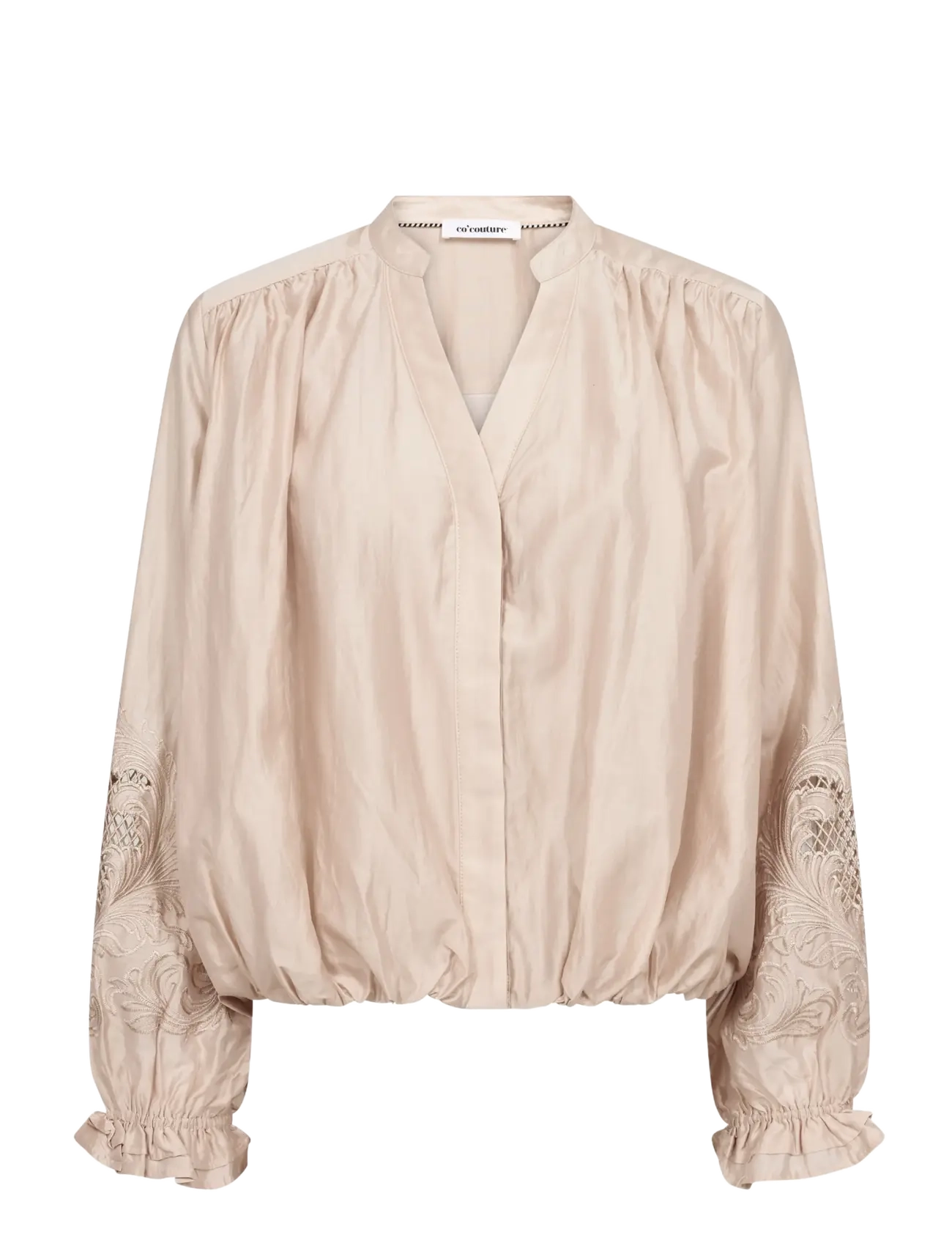 Co' Couture MelinCC Balloon Emb Shirt - Langærmede bluser - CHAMPAGNE / beige