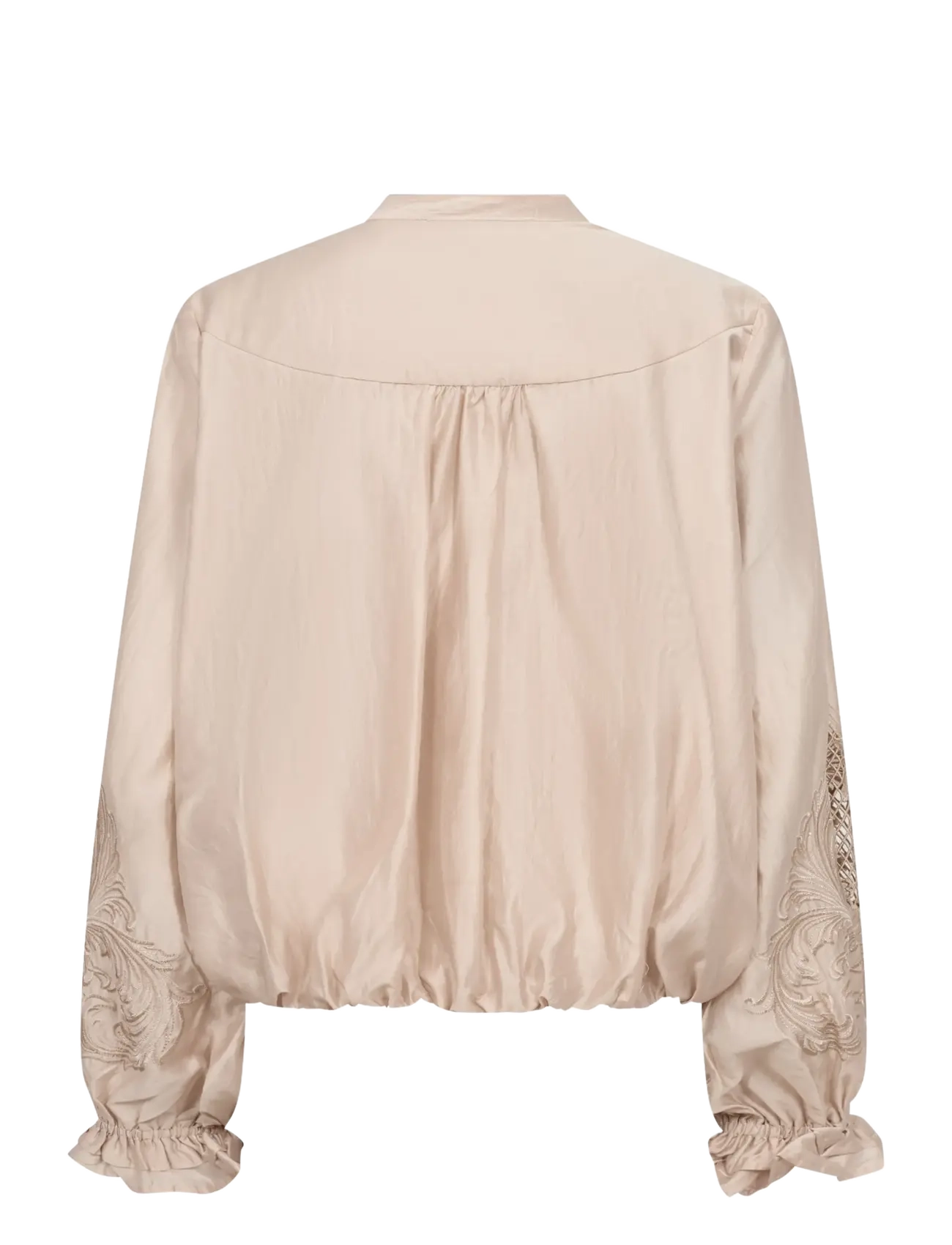 Co' Couture - MelinCC Balloon Emb Shirt - langærmede bluser - champagne - 1