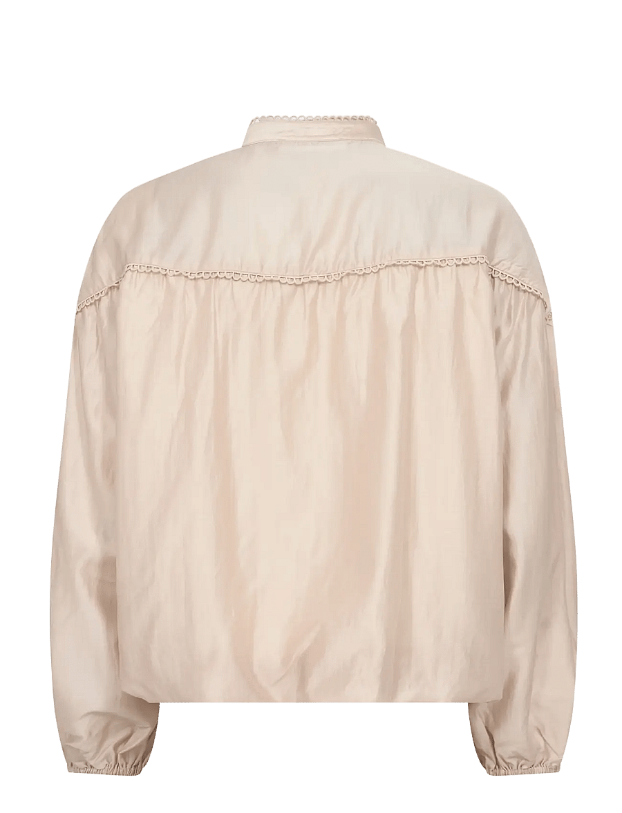 Co' Couture - MelinCC Balloon Lace Shirt - langärmelige blusen - champagne - 2