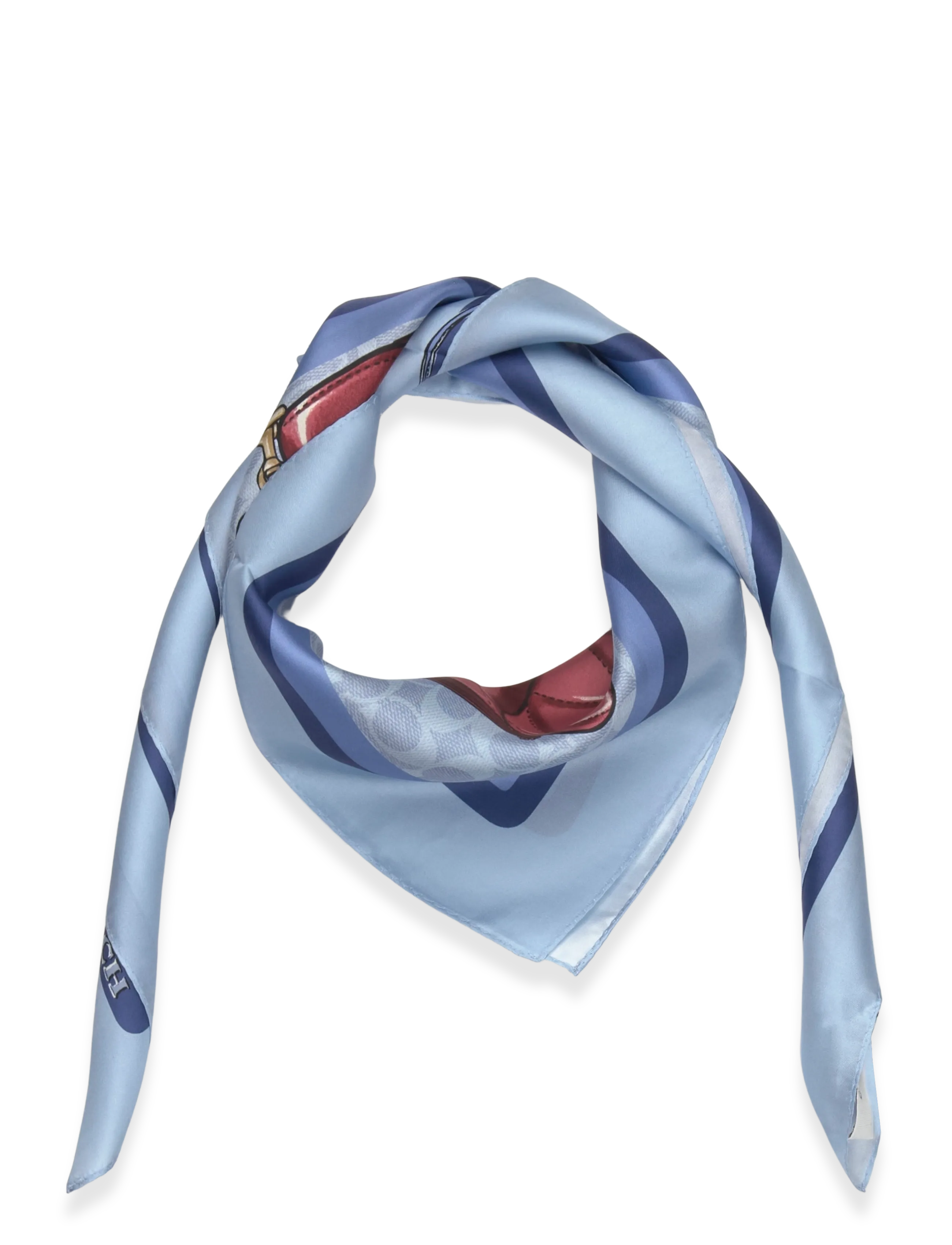 Coach Accessories STACKED TABBY PRINTED SILK SQUARE - Sjalar & Halsdukar - DENIM/RED-MULTI / blue