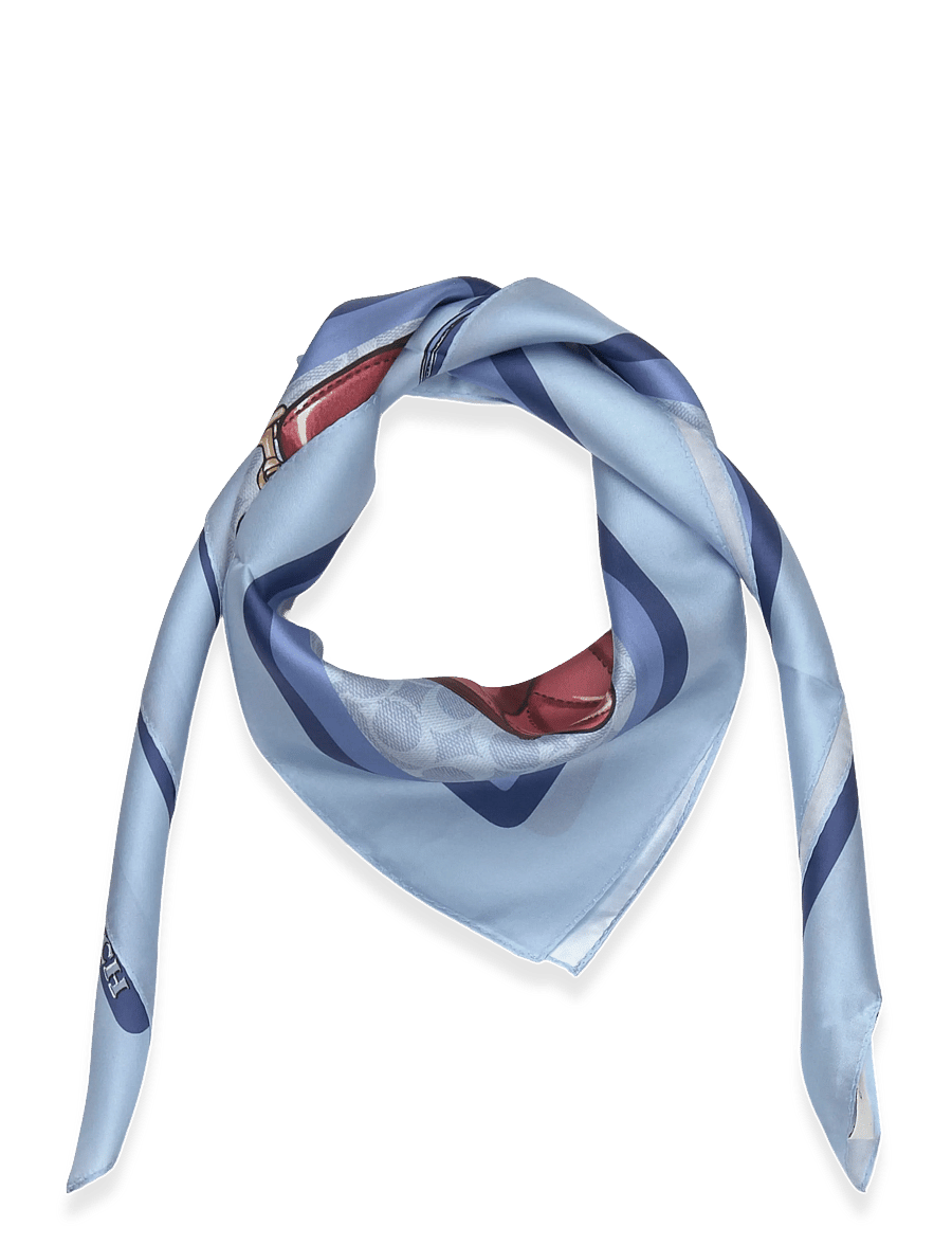 Coach Accessories - STACKED TABBY PRINTED SILK SQUARE - tynde tørklæder - denim/red-multi - 0
