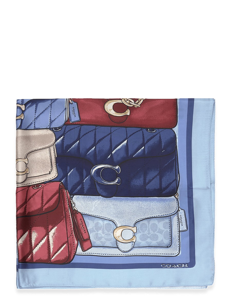 Coach Accessories - STACKED TABBY PRINTED SILK SQUARE - tynde tørklæder - denim/red-multi - 1