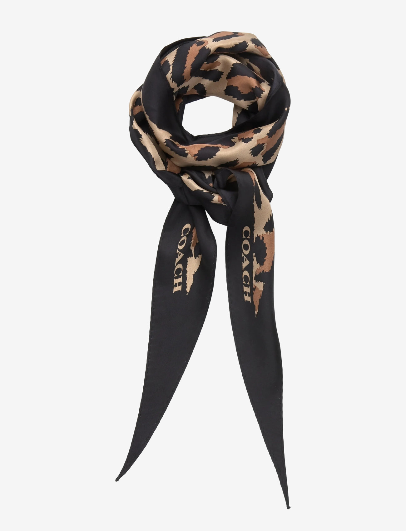 Coach Accessories - LEOPARD PRINTED SILK ELONGATED TRIANGLE - alltags-style - tan - 0