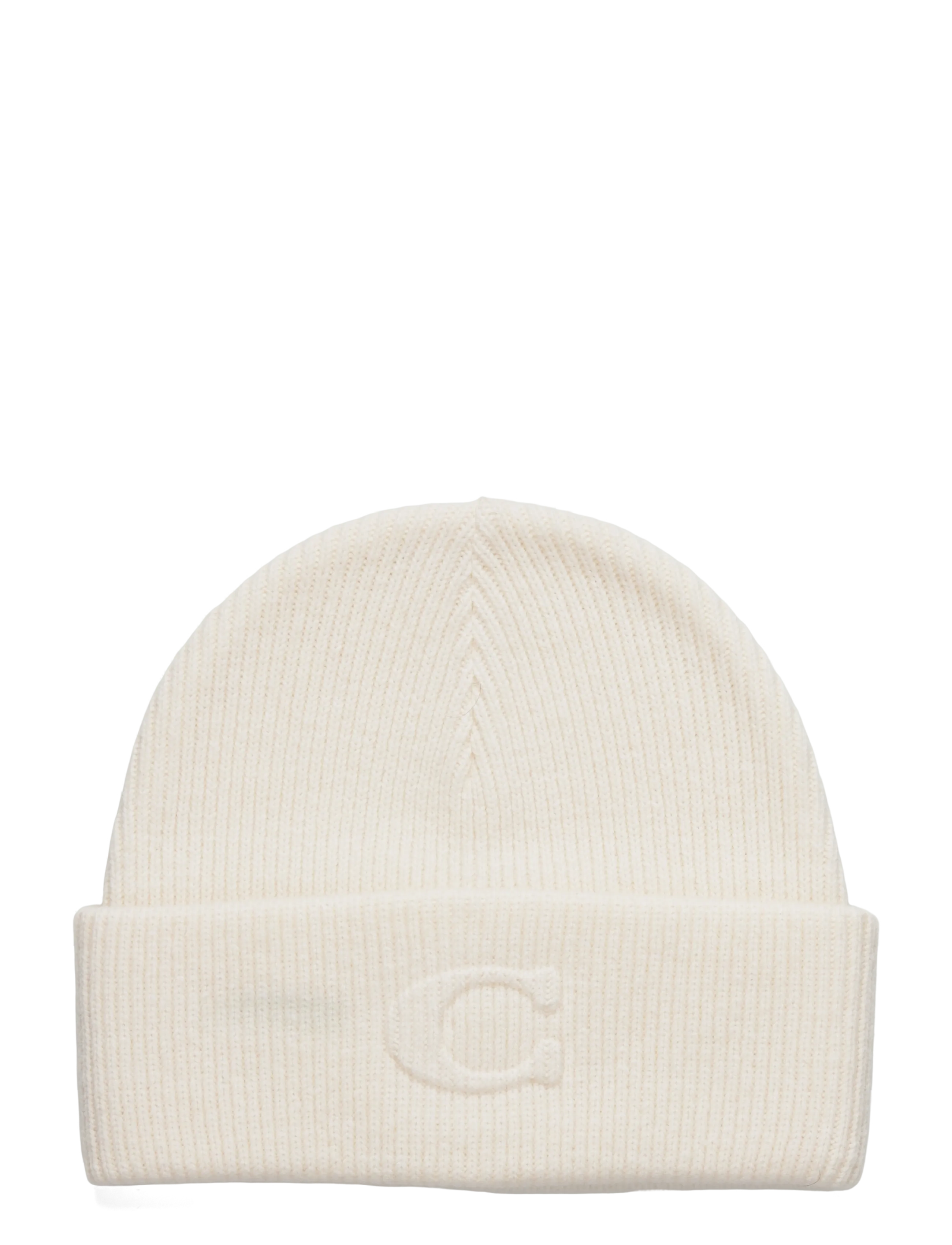 COACH Accessoires Embossed C Knit Pudelmütze Cream - One Size - Damen