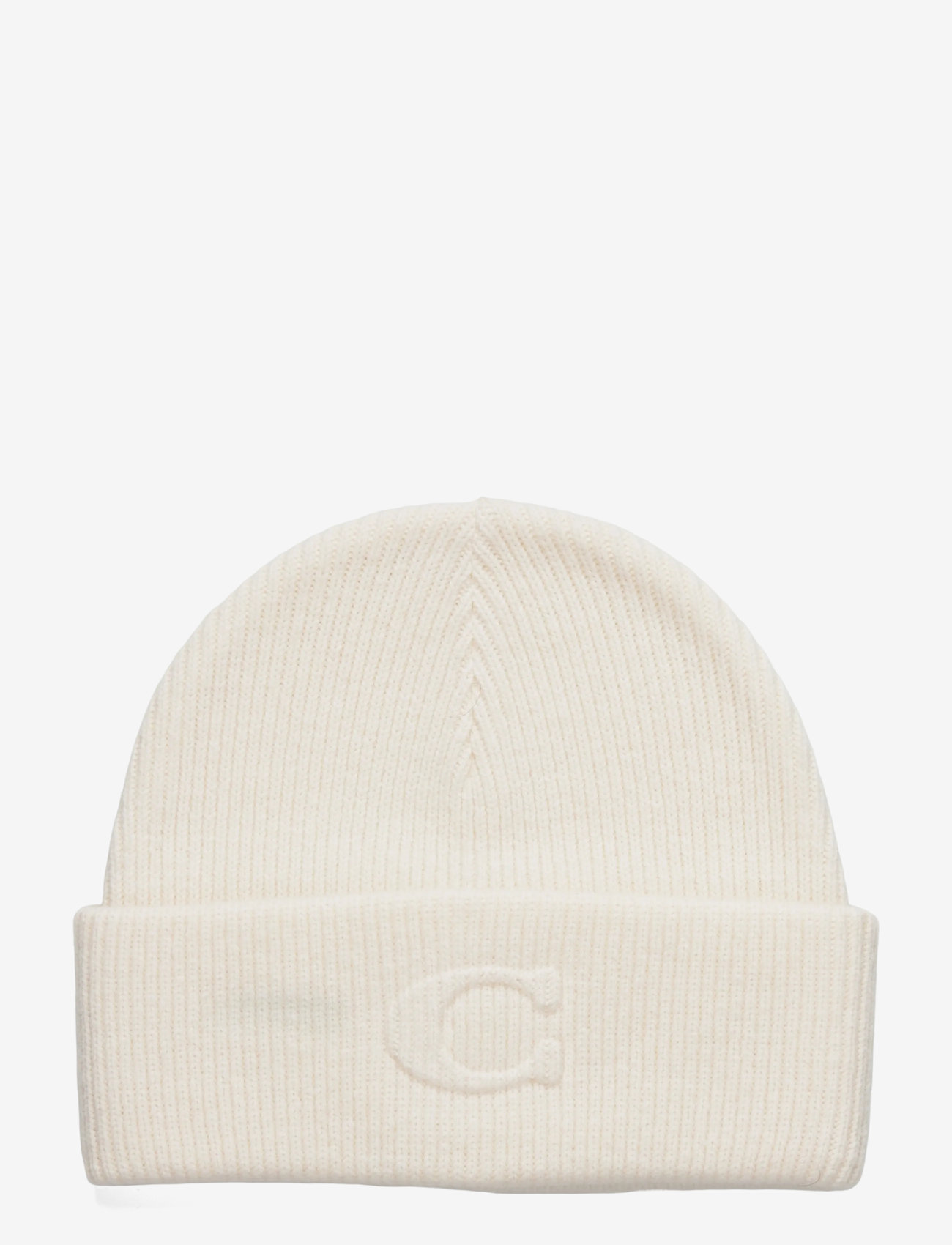 Coach Accessories - EMBOSSED C KNIT BEANIE - mützen - chalk - 0