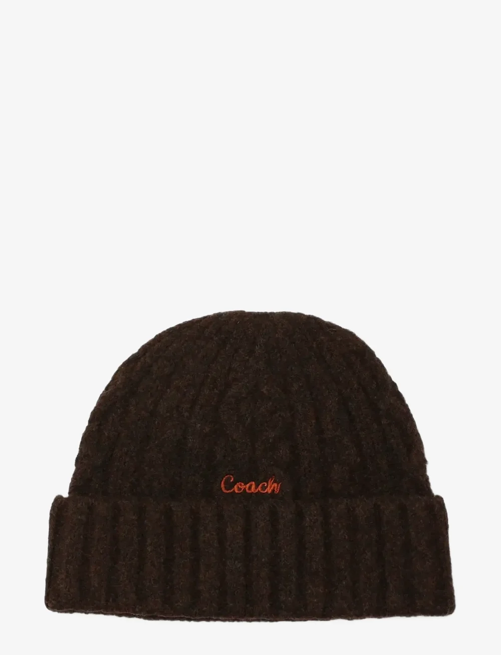 Coach Accessories - EMBROIDERED CABLE KNIT BEANIE - mössor - maple - 1