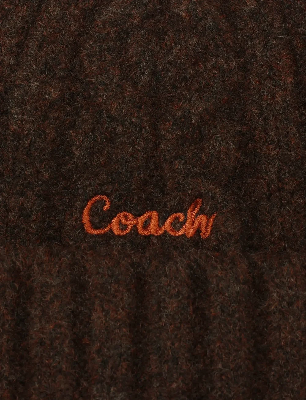 Coach Accessories - EMBROIDERED CABLE KNIT BEANIE - mössor - maple - 4