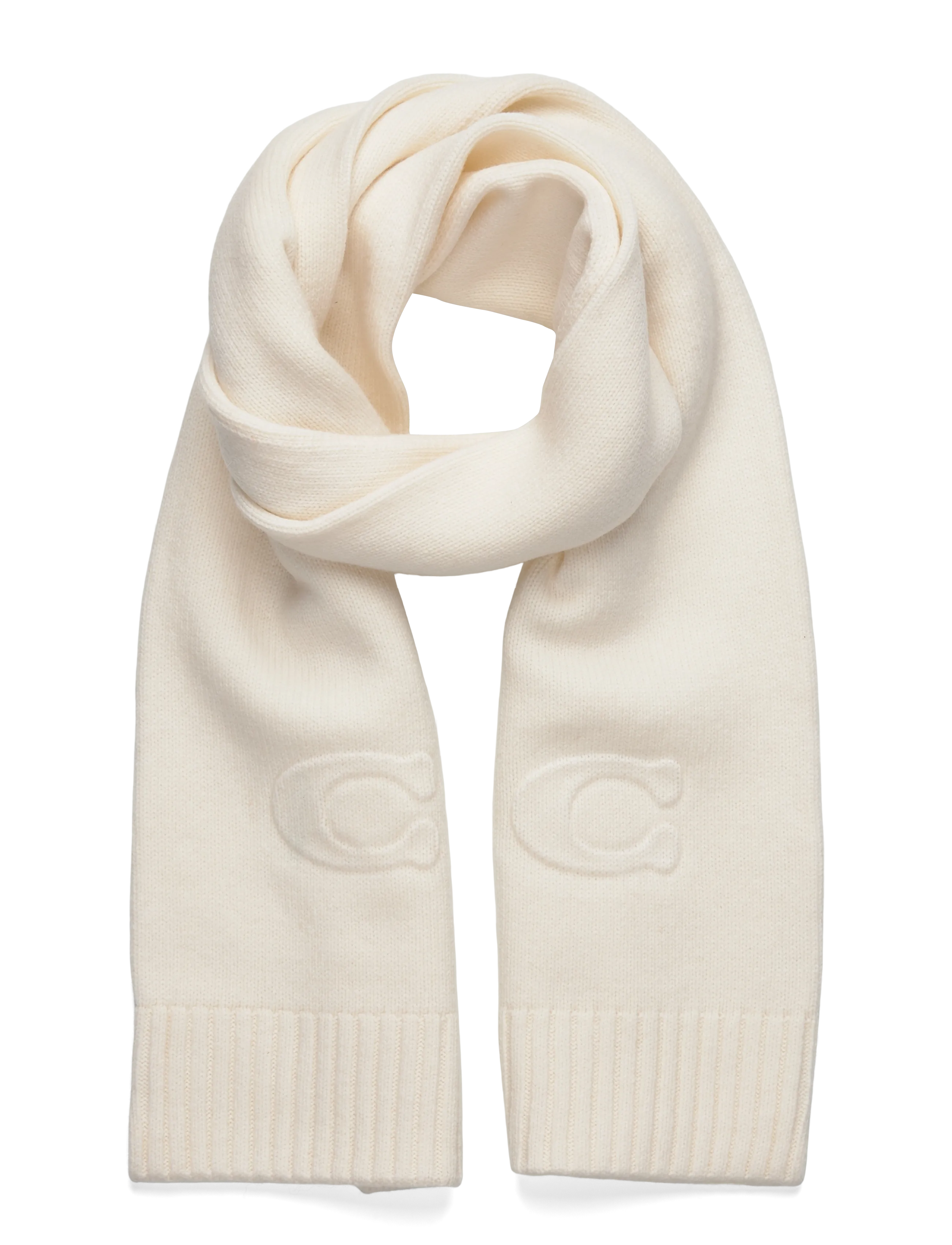 Coach Accessories Embossed Knit Muffler, One Size, Scarves, Weiß - Winter Frauen