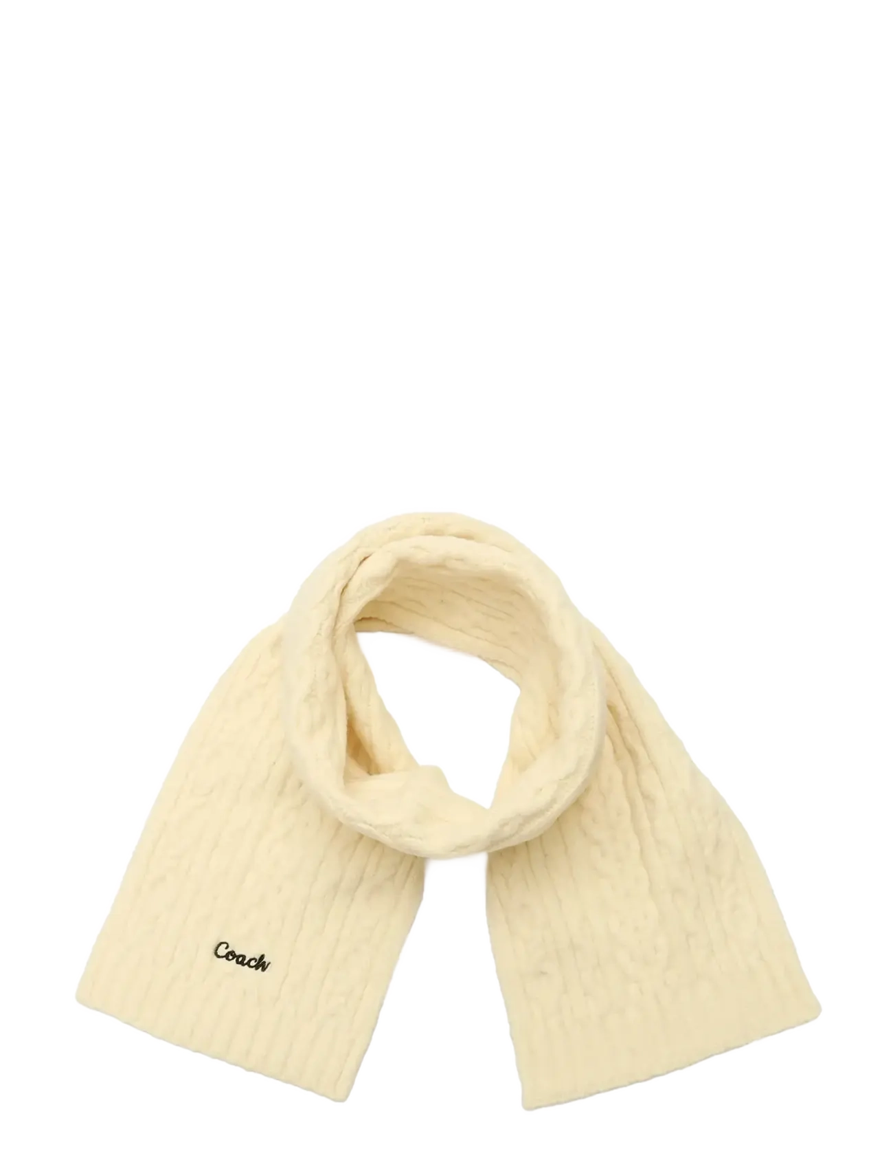 Coach Accessories - EMBROIDRED CABLE KNIT MUFFLER - accessories - chalk - 1