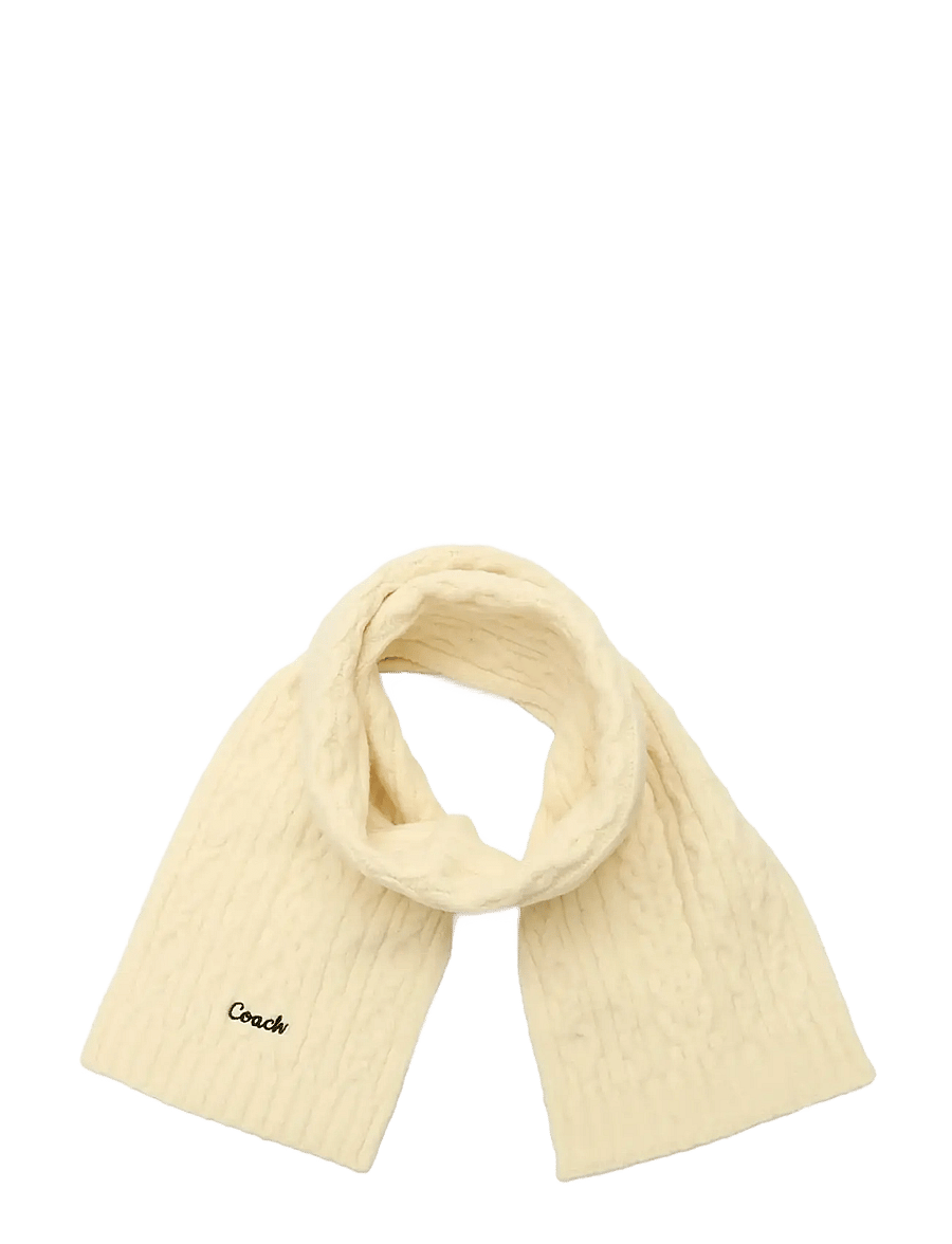 Coach Accessories - EMBROIDRED CABLE KNIT MUFFLER - everyday style - chalk - 1